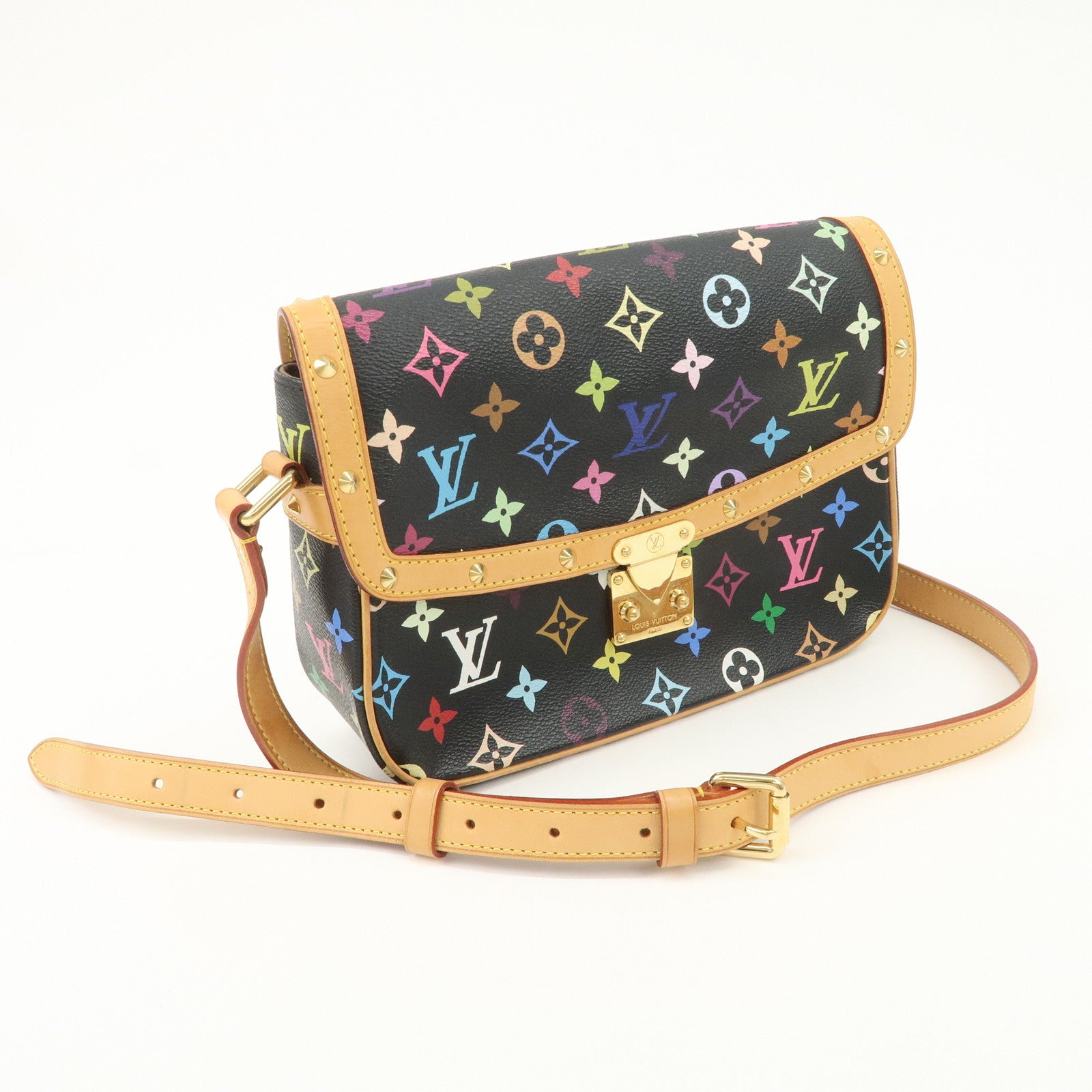 Louis Vuitton Monogram Multicolor Sologne Shoulder Bag Noir M92639 Used