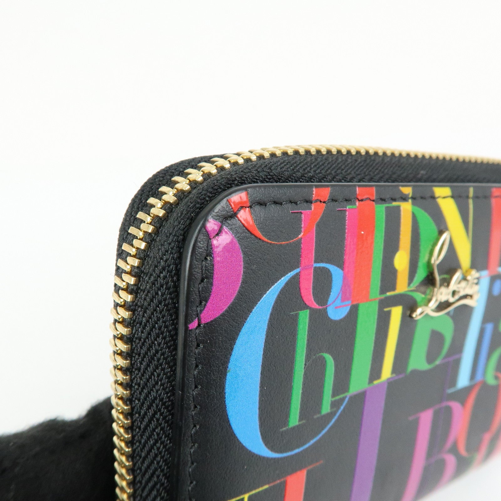 Christian Louboutin Leather Card Case Coin Case Black Multicolor