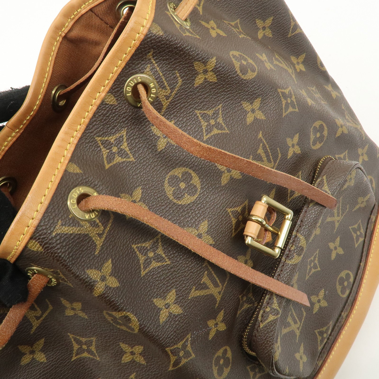 Louis Vuitton Monogram Montsouris MM Back Pack Brown M51136 Used