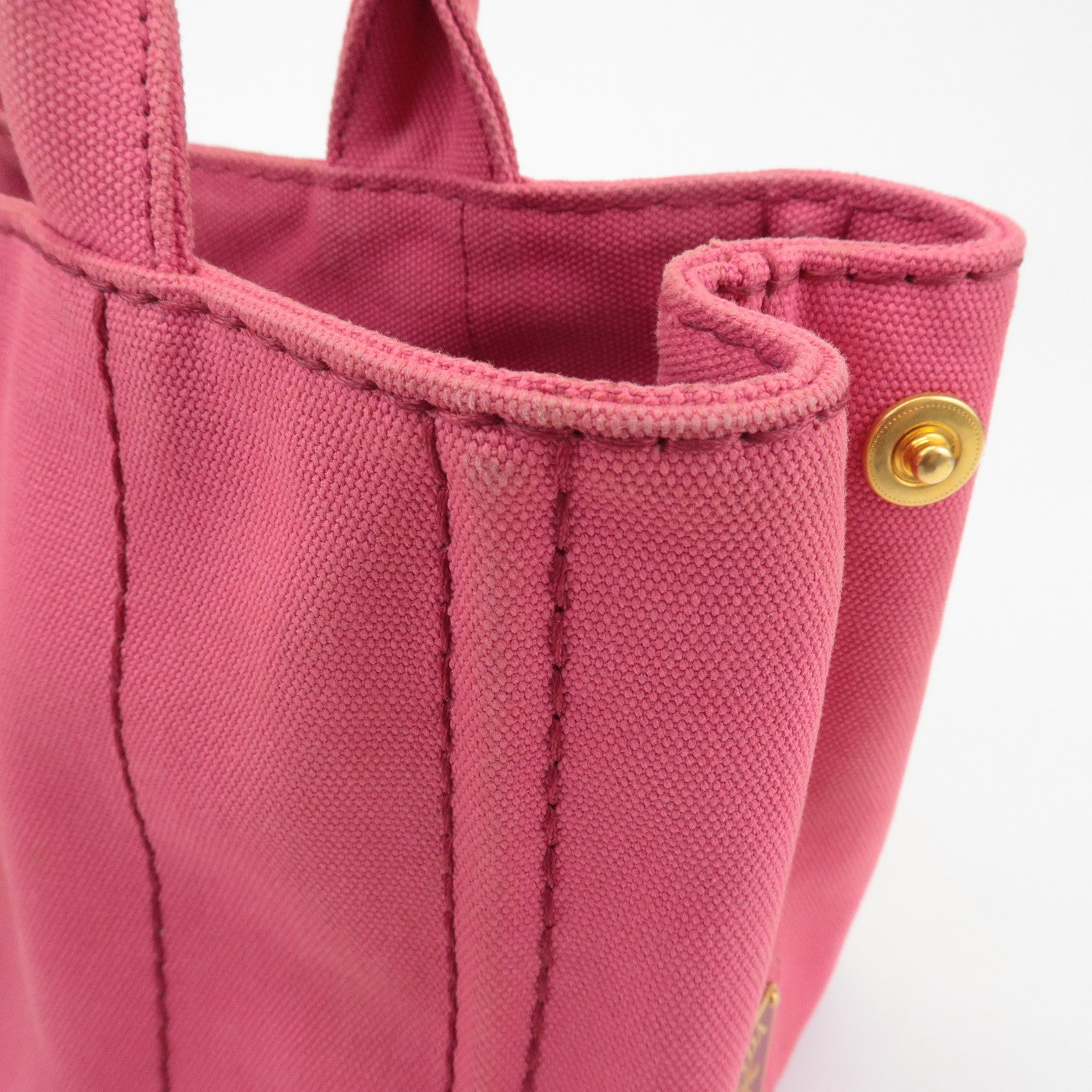 PRADA Canapa Mini Canvas 2Way Hand Bag Shoulder Bag Pink 1BG439 Used