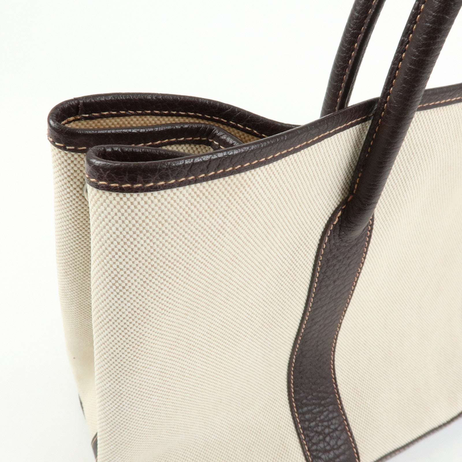 HERMES Toile Ash Canvas Negonda Garden Party PM Tote Bag □H Stamped