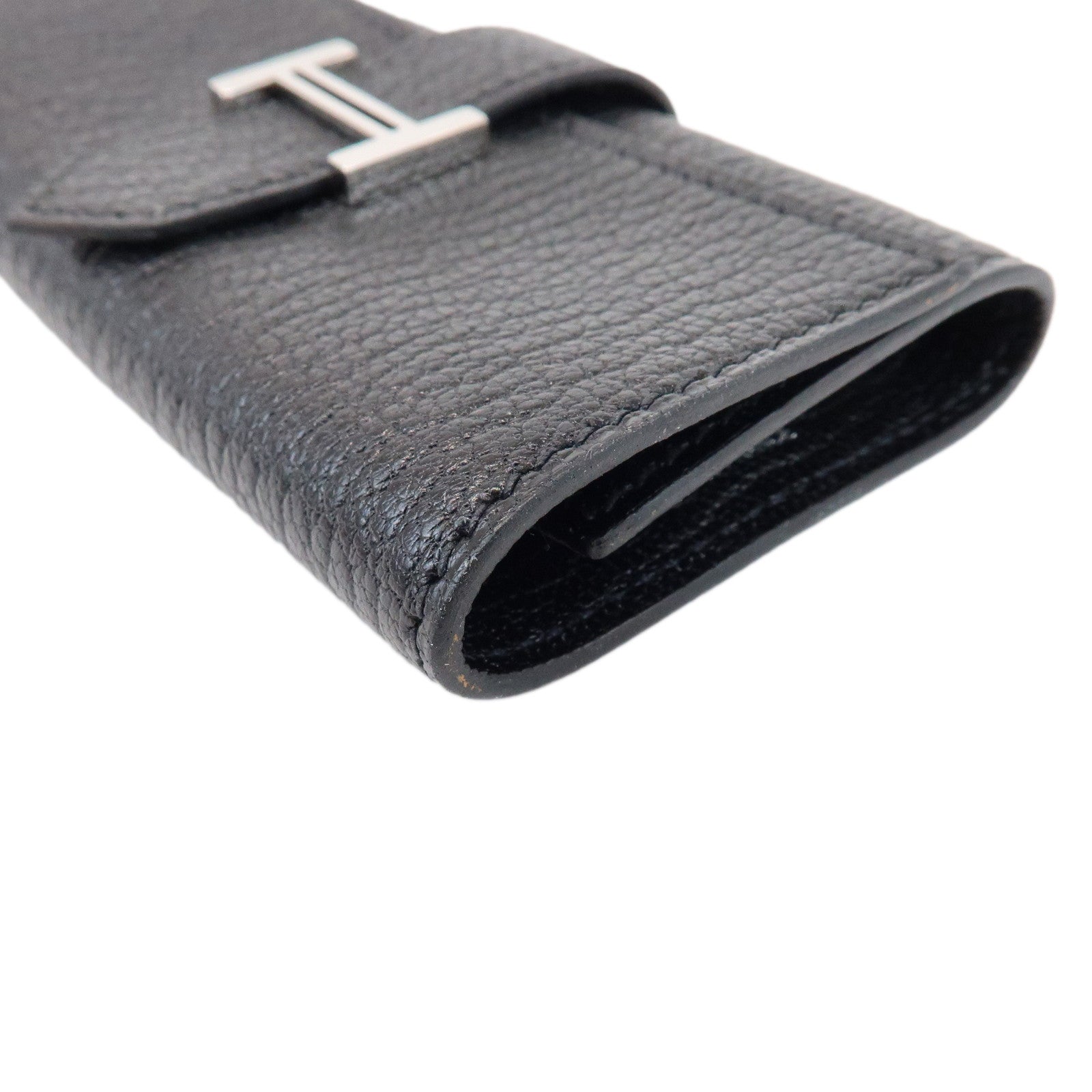 HERMES Bearn Chevre □I Stamped Key Case Key Holder Black