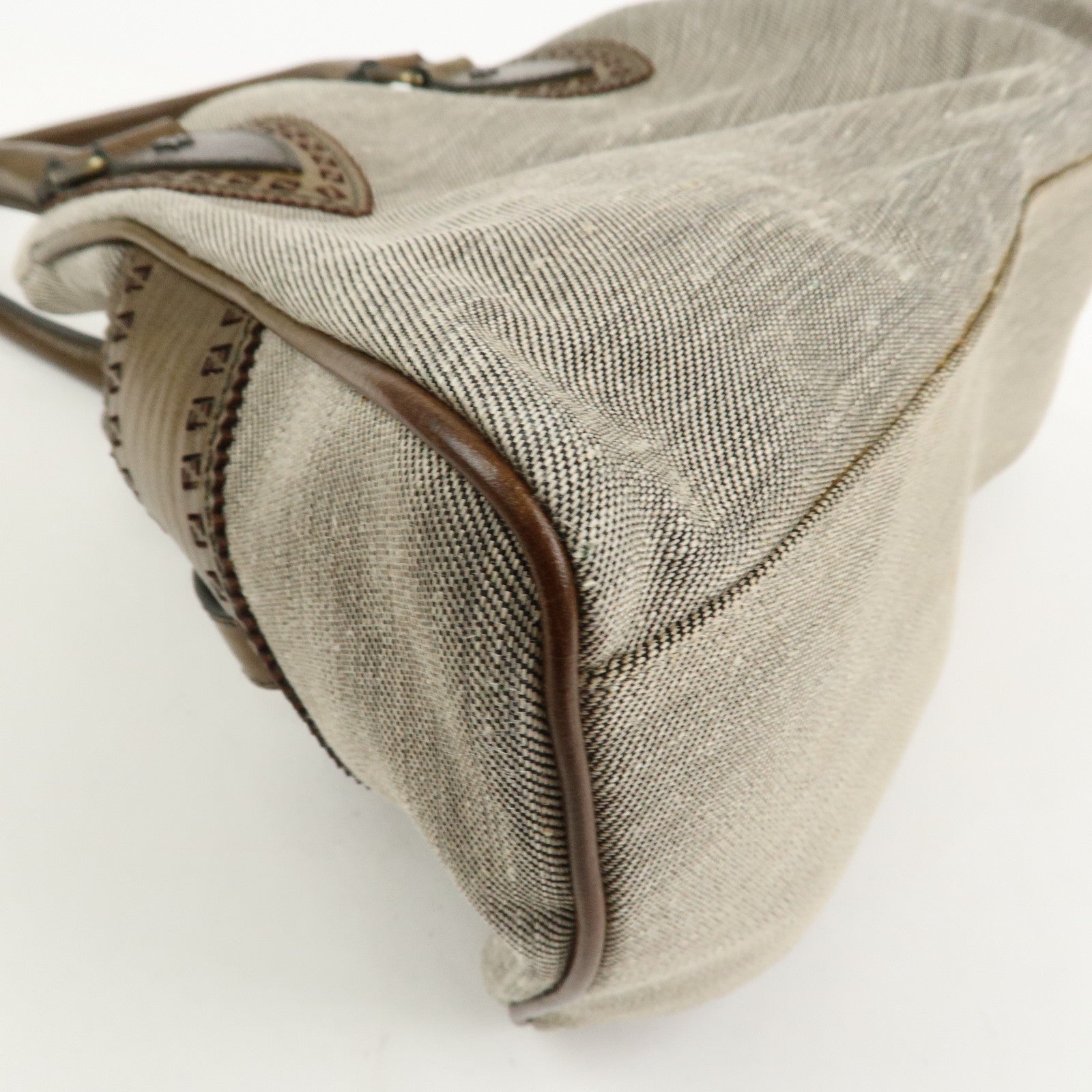 FENDI Etnico Squirrel Embroidery Tote Bag Shoulder Bag Gray 8BN157