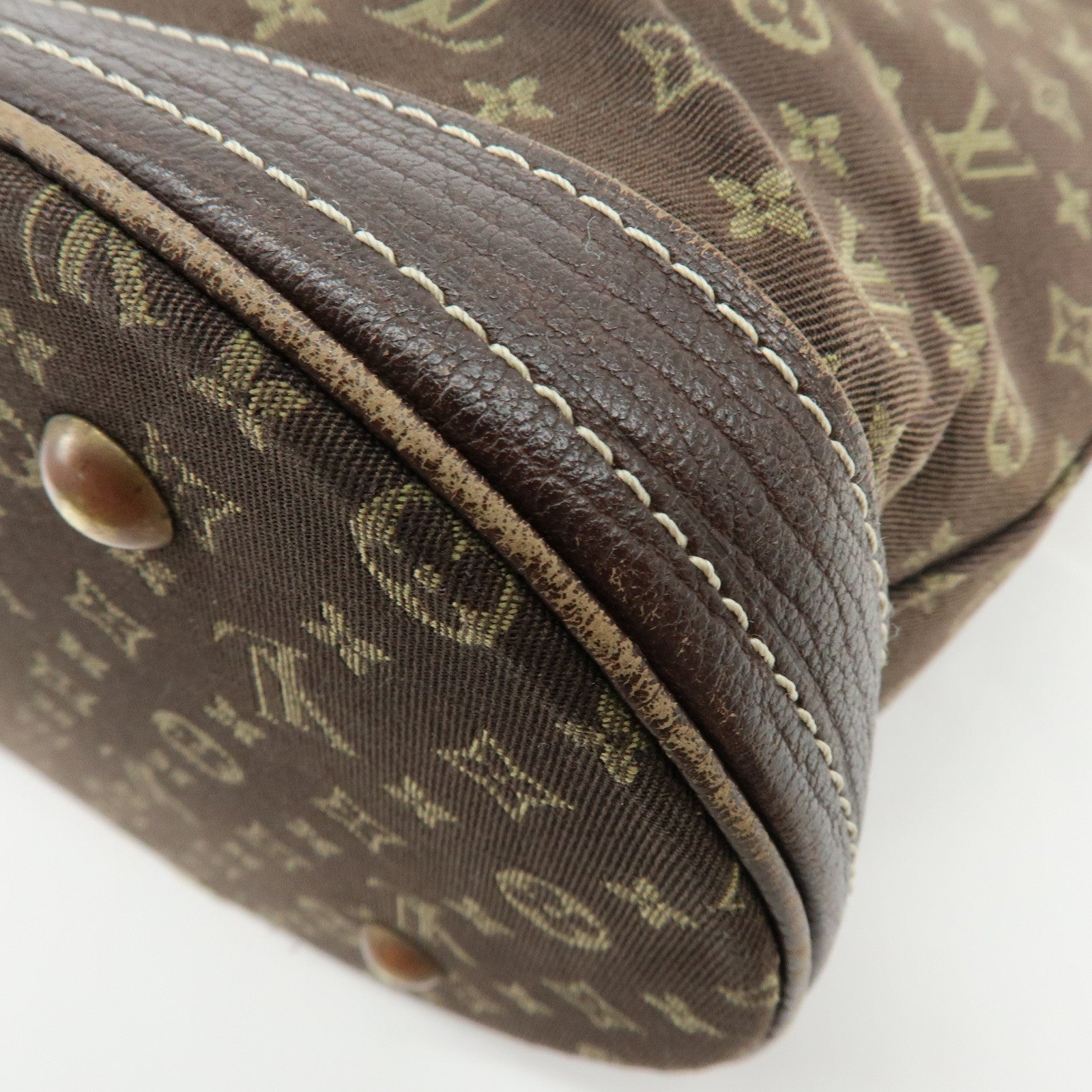 Louis Vuitton Monogram Mini Lin Bucket PM Tote Bag Ebene M95226