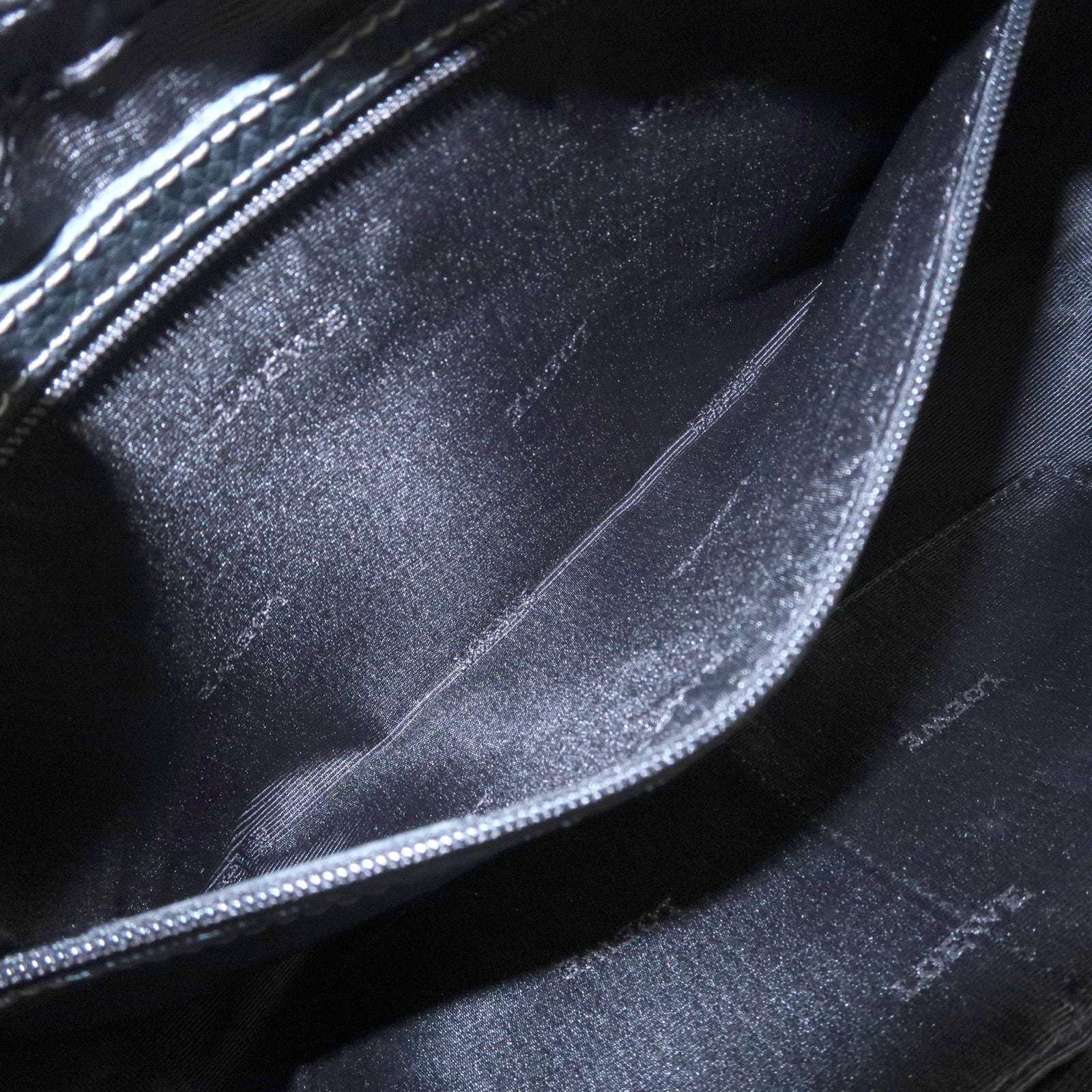 LOEWE Leather Senda Shoulder Bag Hand Bag Black Silver Hardware