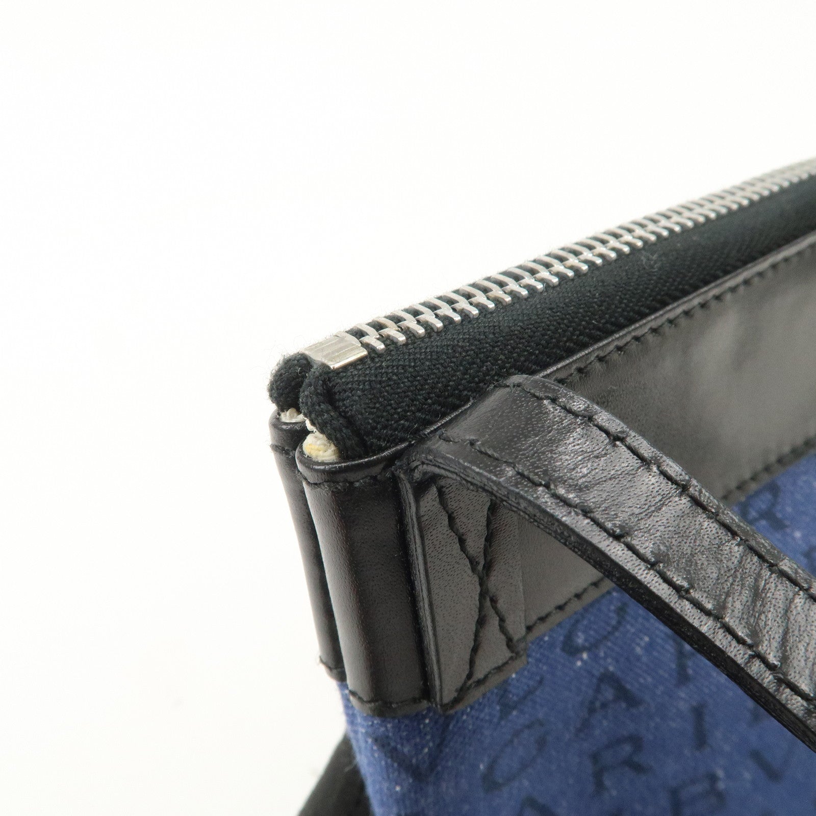 BVLGARI Logo Mania Denim Leather Shoulder Bag Crossbody Bag Blue