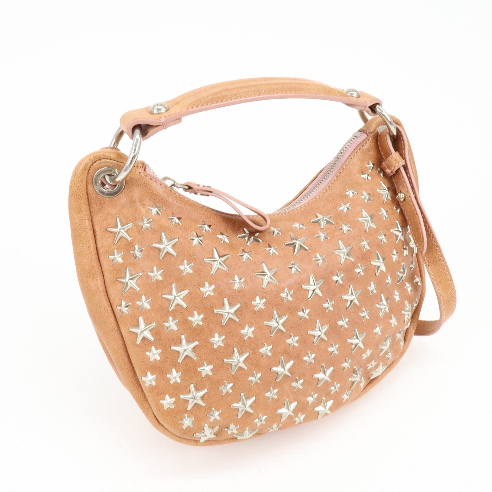JIMMY CHOO Leather Star Studs Sky 2Way Bag Hand Bag Shoulder Bag