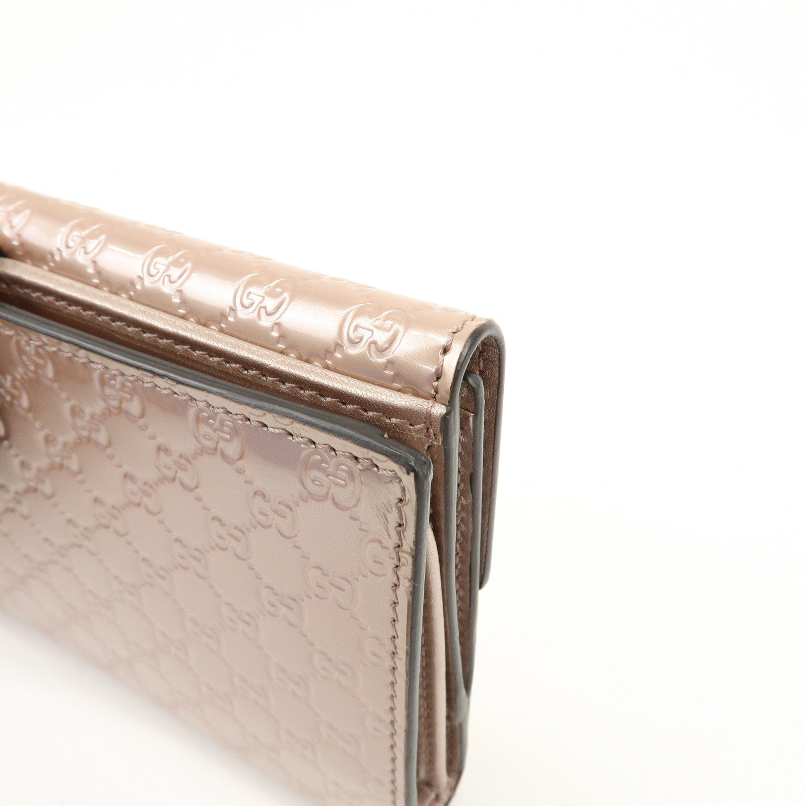 GUCCI Lovely Heart Microguccissima Bi-fold Long Wallet Pink 203550