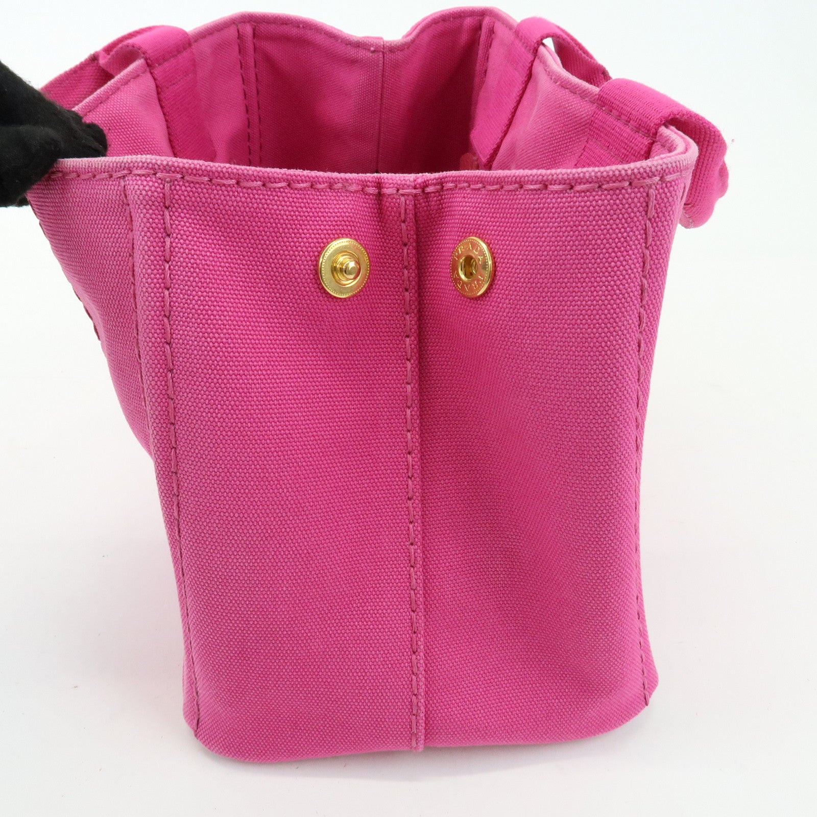PRADA Triangle Logo Canapa Mini Canvas Tote Hand Bag Pink BN2439