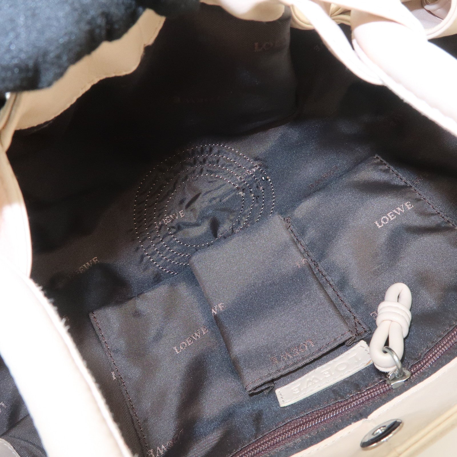 LOEWE Anagram Nappa Aire Leather Hand Bag Shoulder Bag Light Beige