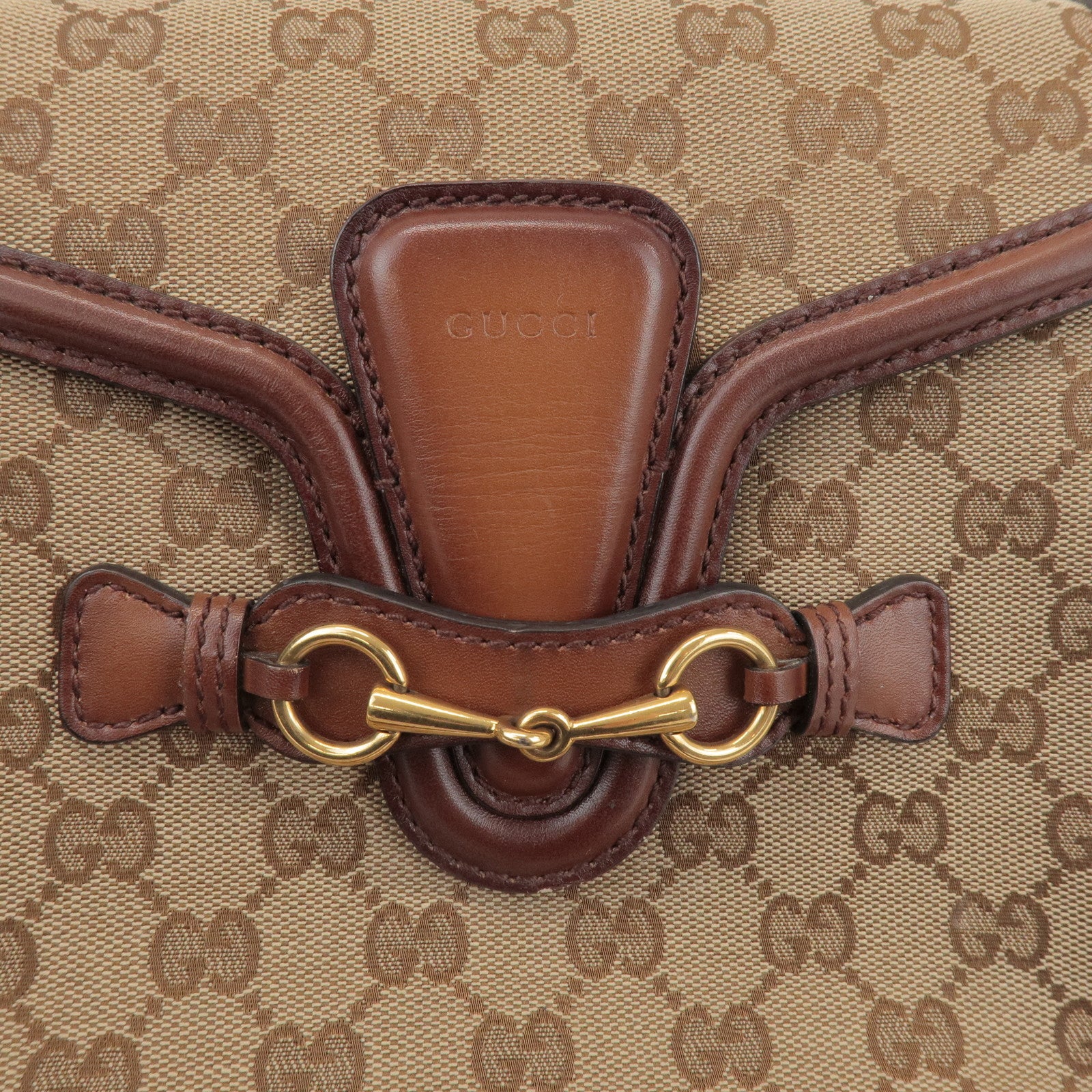 GUCCI Sherry GG Canvas Leather Lady Web Shoulder Bag 383848