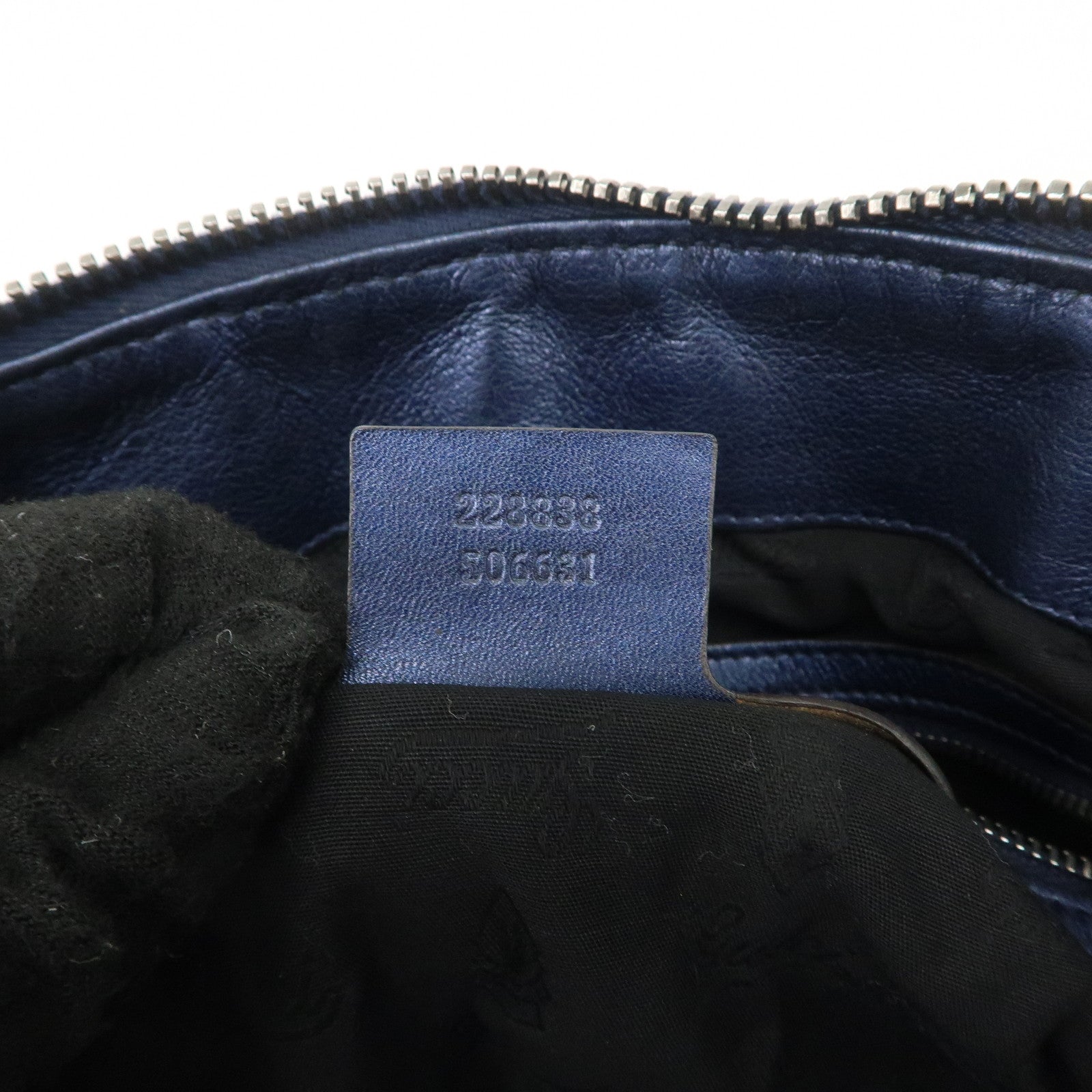 GUCCI Galaxy Leather 2 Way Chain Boston Bag Metallic Blue 228838 Used