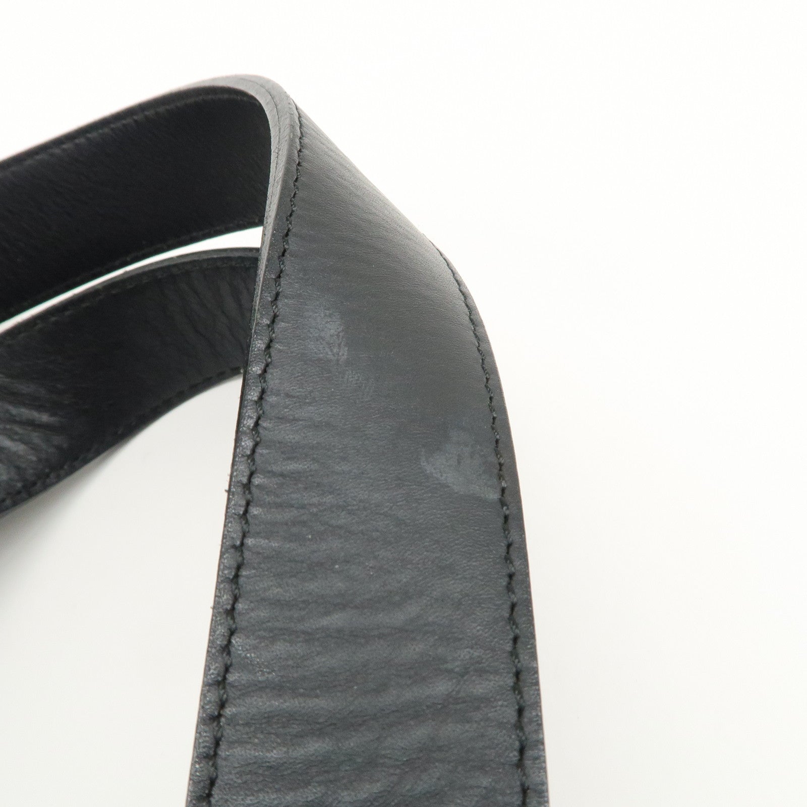 Chloe Logo Leather Shoulder Bag Hand Bag Black Gold Hardware Used