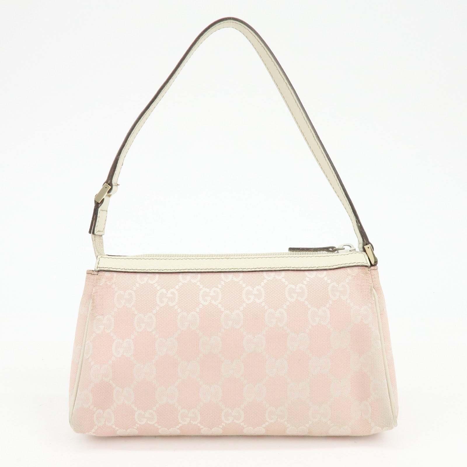 Gucci Abbey GG Canvas Leather Accessory Pouch Hand Bag Pink 145750
