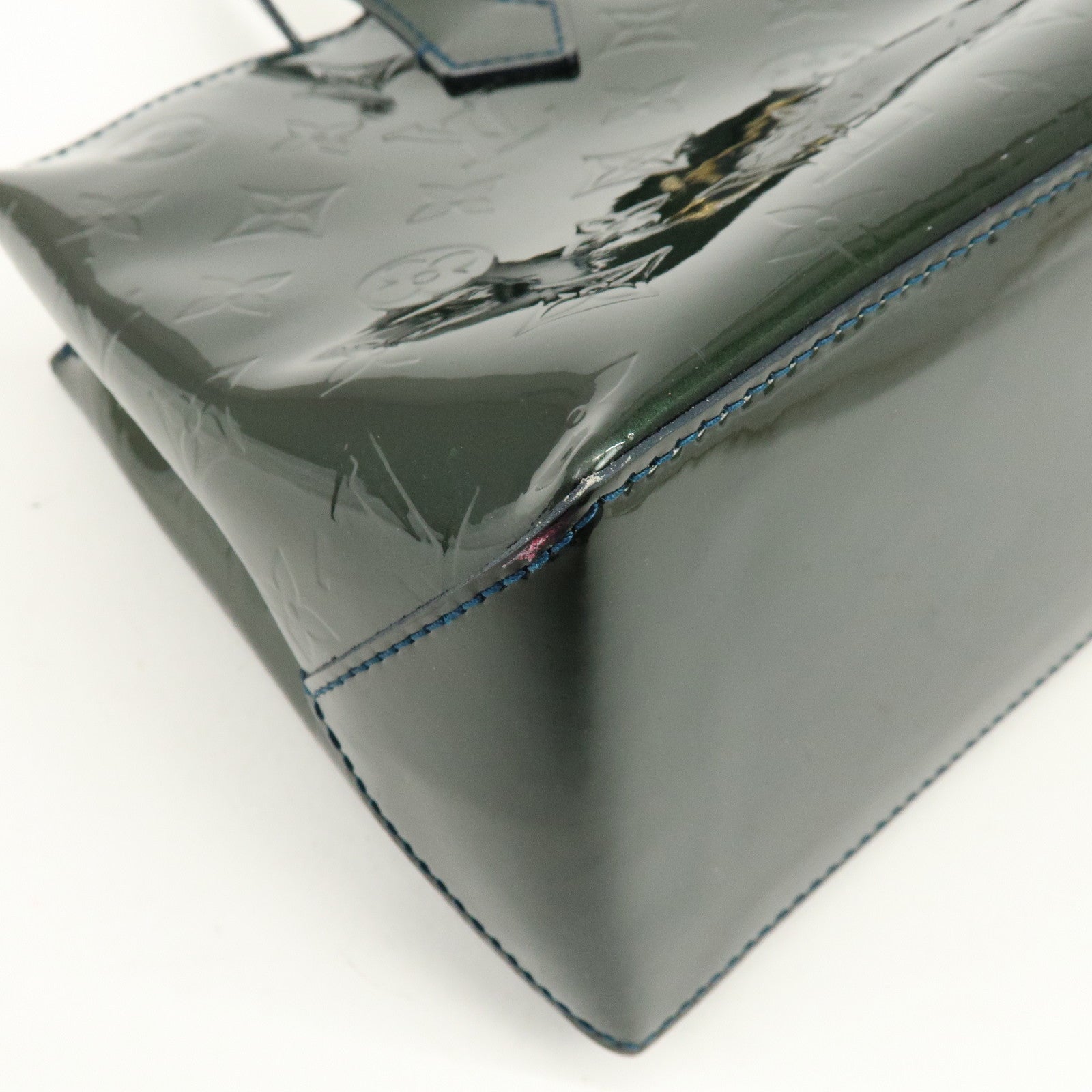 Louis Vuitton Monogram Vernis Wilshire PM Hand Bag Bleu Nuit M93684