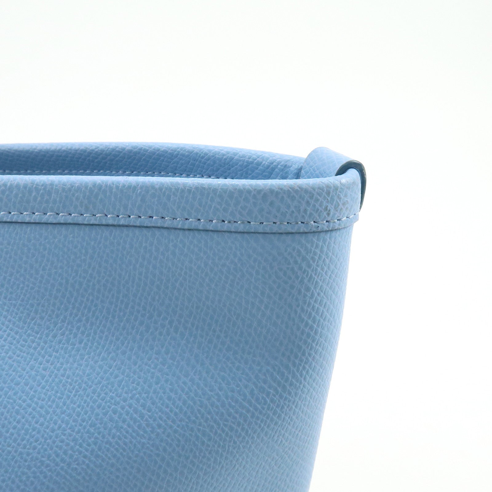 COACH Leather Tote Bag Shoulder Bag Light Blue