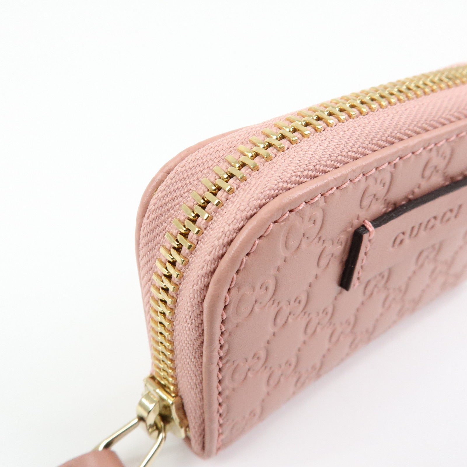 GUCCI Microguccissima Leather Coin Case Coin Purse Pink 449896