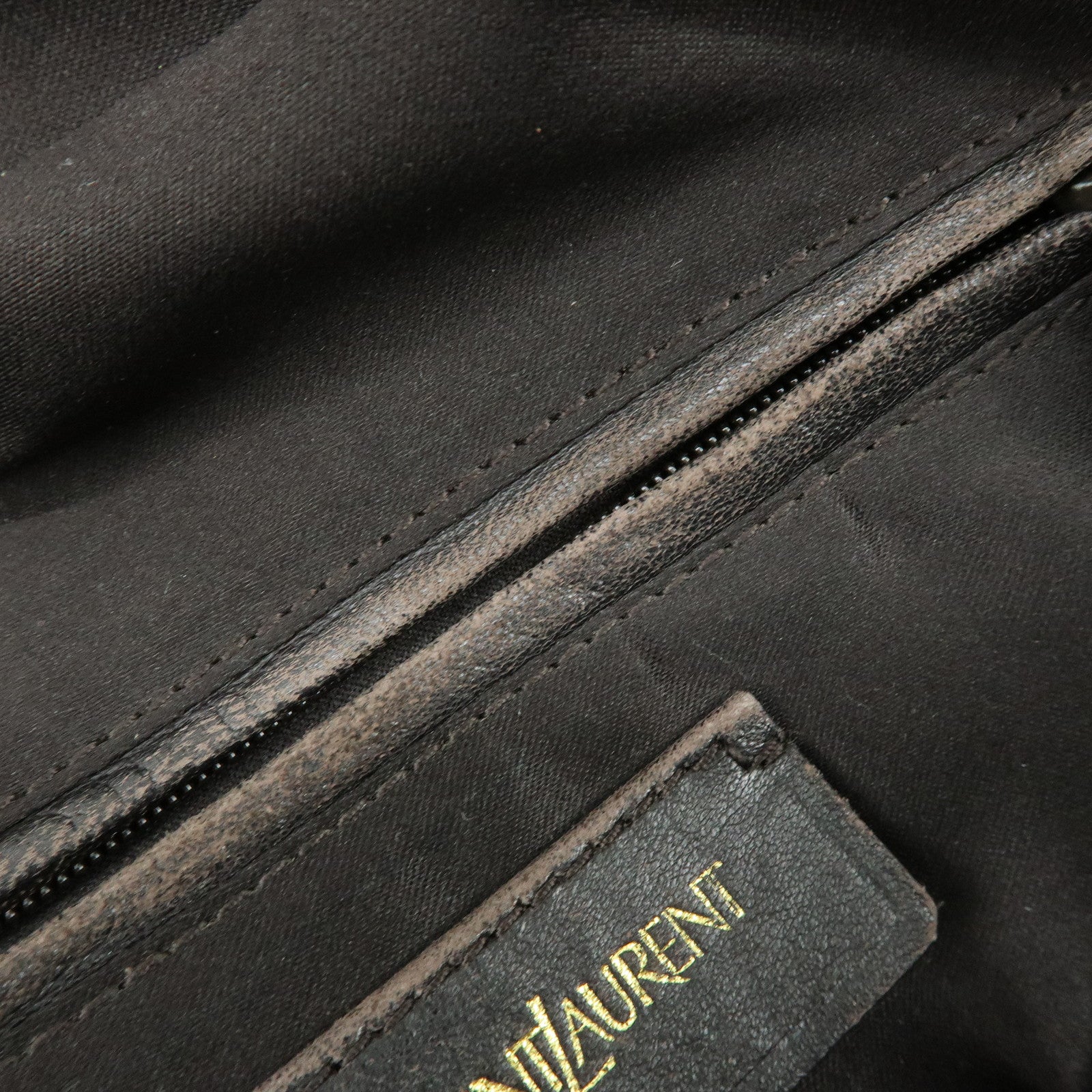 SAINT LAURENT PARIS Muse Y Line Calf Leather Hand Boston Bag Brown