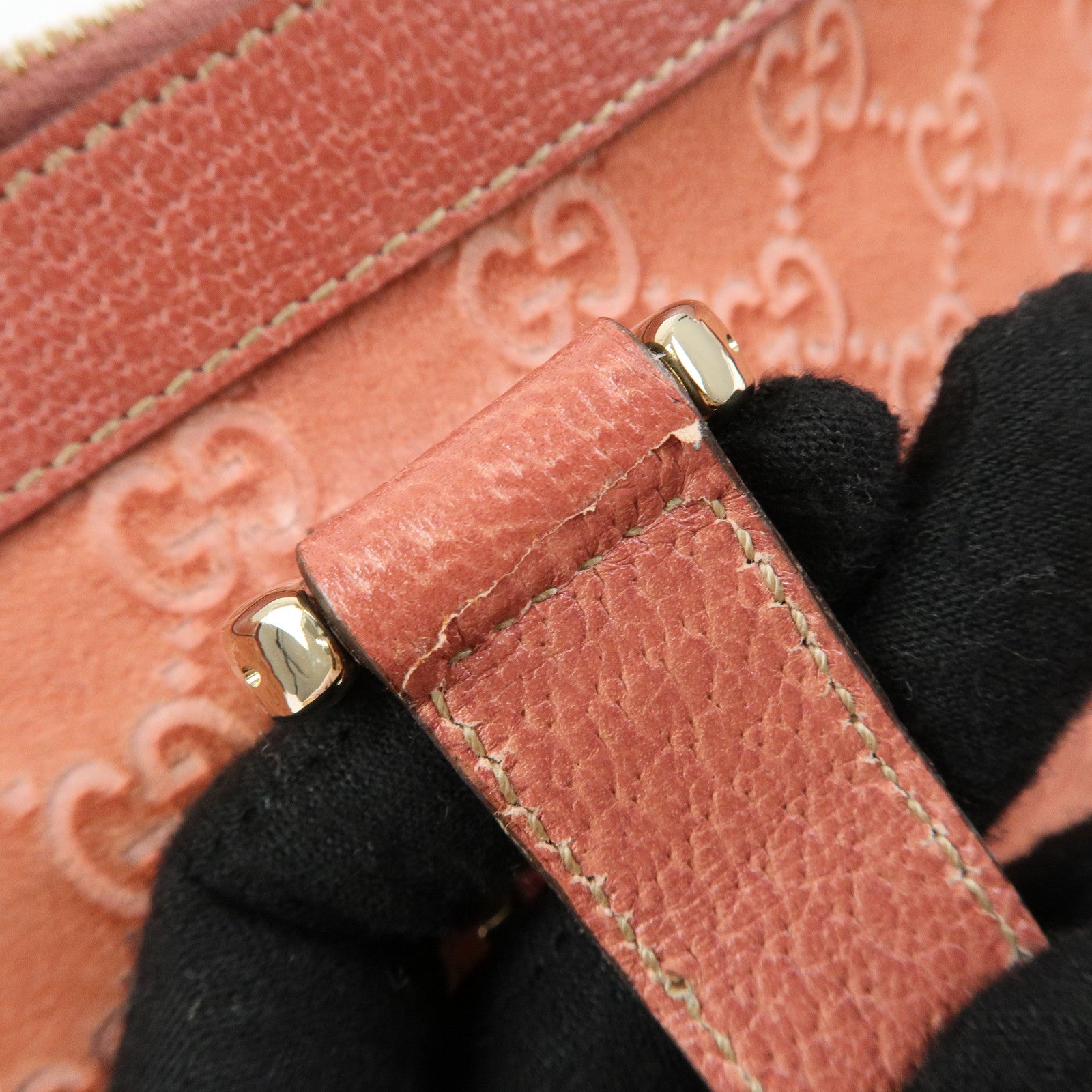 GUCCI Abbey Suede Leather Tote Bag Hand Bag Pink 141470