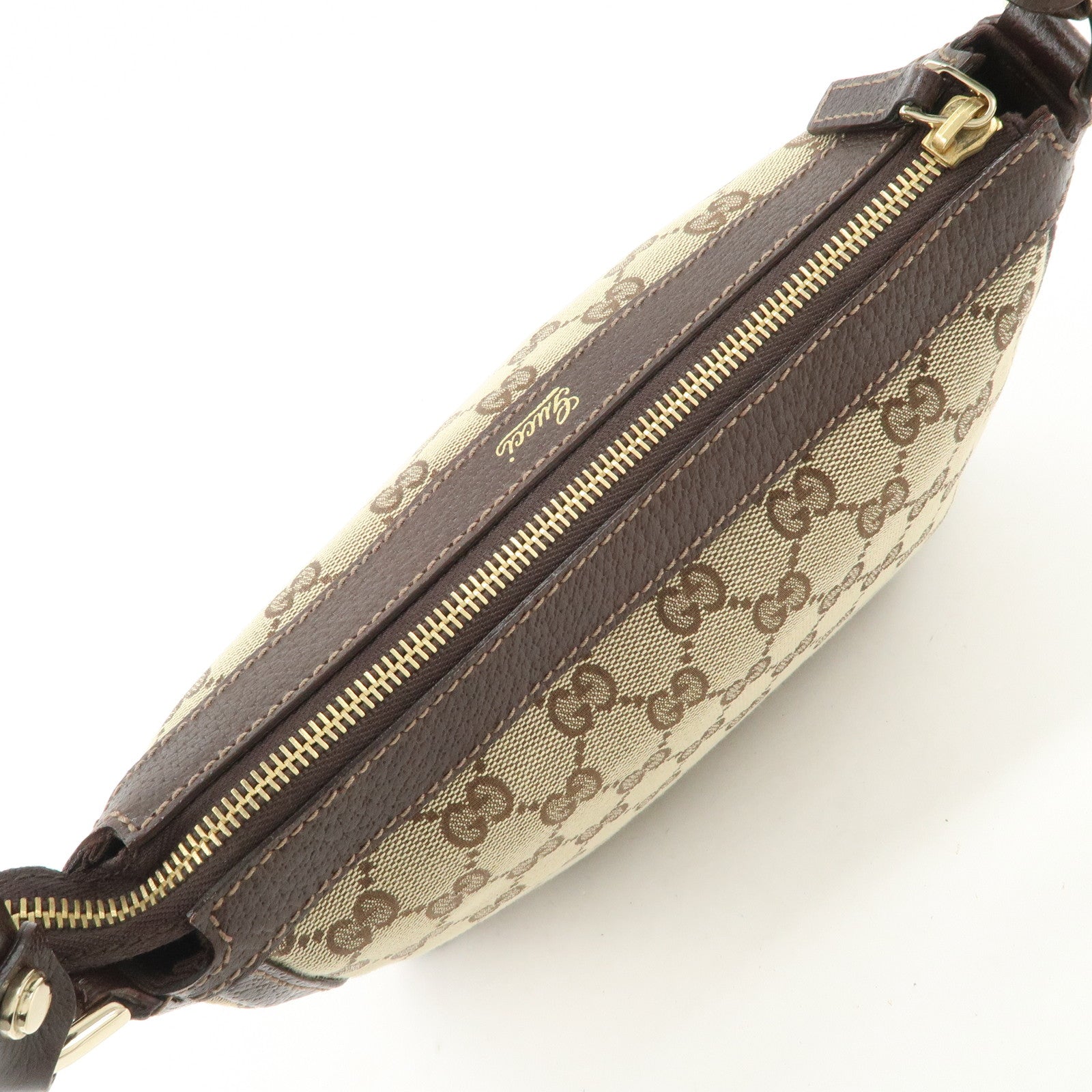 GUCCI GG Canvas Shoulder Bag Hand Bag Beige Brown 146244