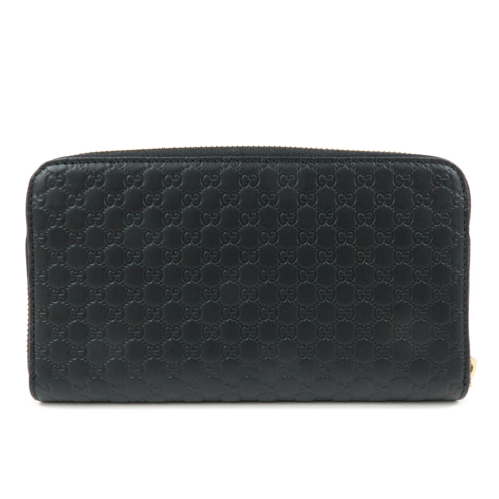 GUCCI Microguccissima Leather Zippy Long Wallet Black 449391