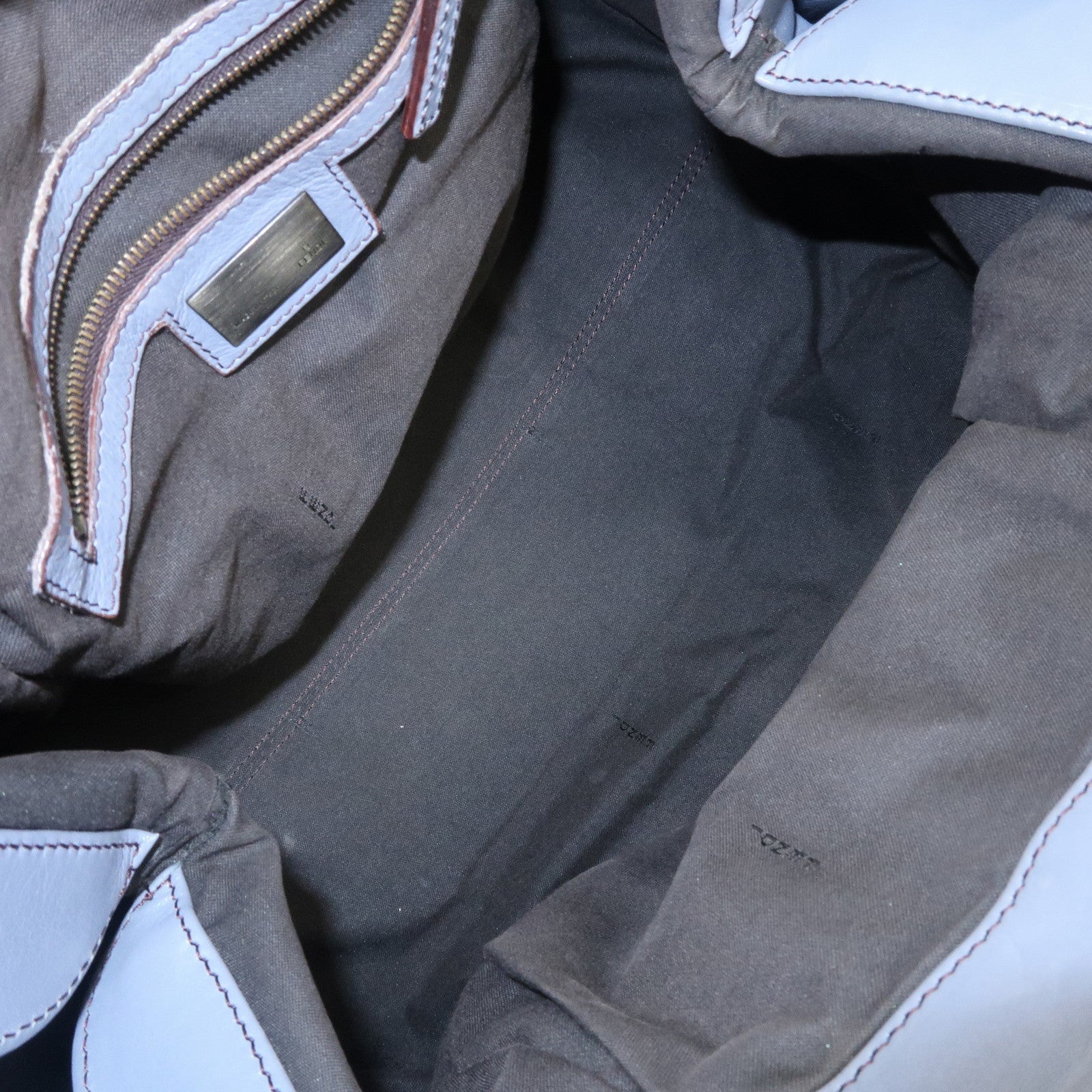 FENDI Leather Shoulder Bag Hand Bag Blue Gold HDW Used