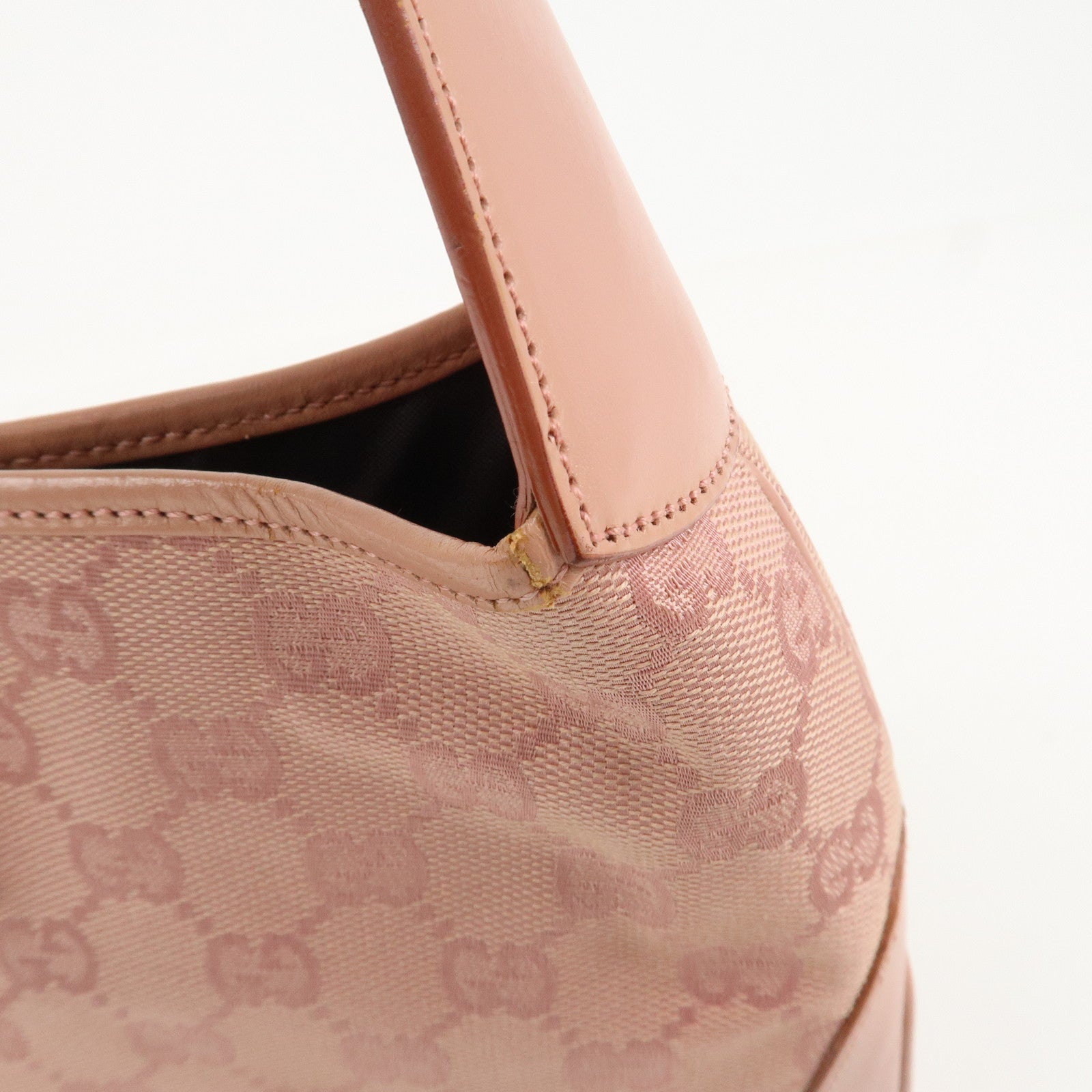 GUCCI Jackie Canvas Leather Shoulder Hand Bag Pink 001.3735