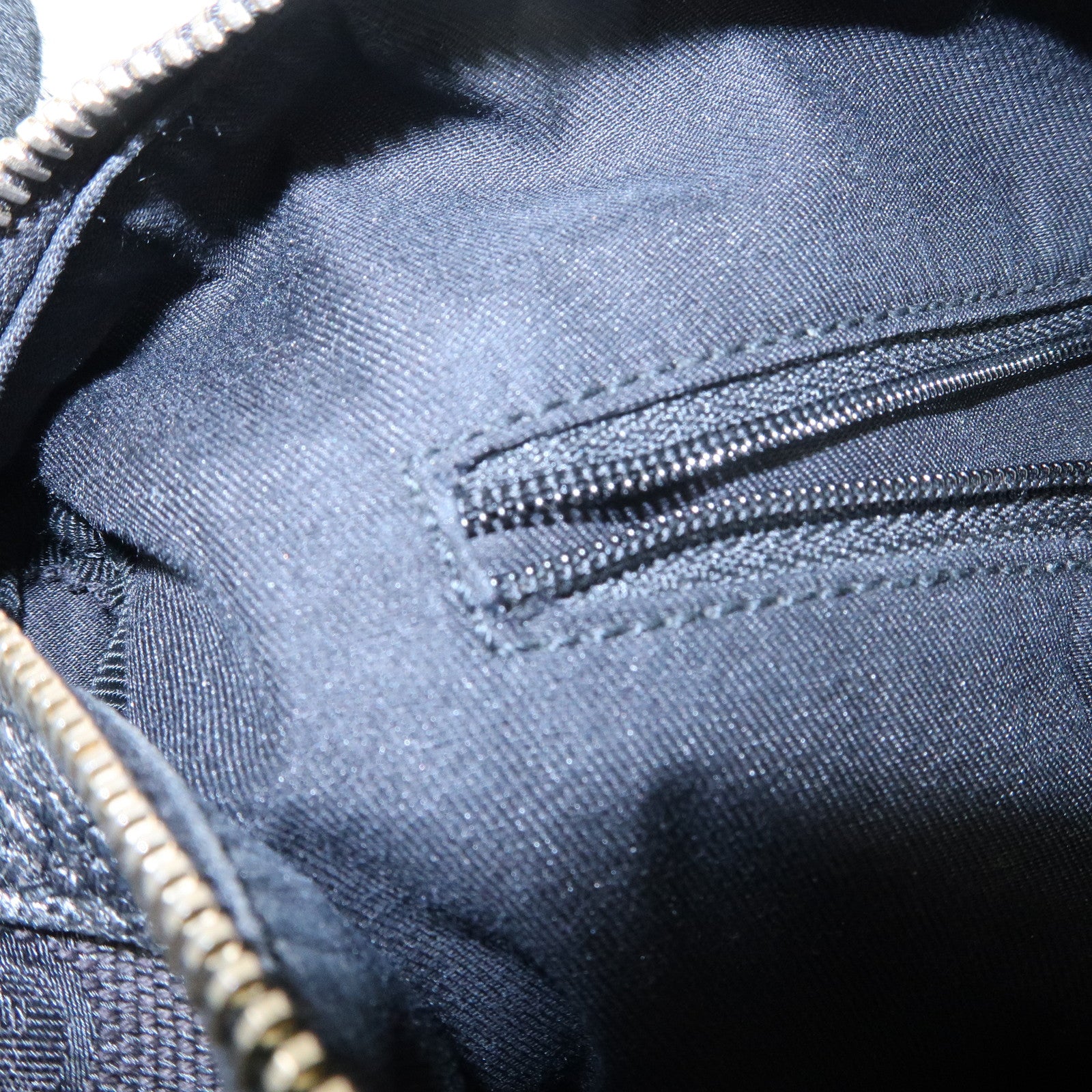 GUCCI Abbey GG Canvas Leather Boston Bag Hand Bag Black 130942 Used