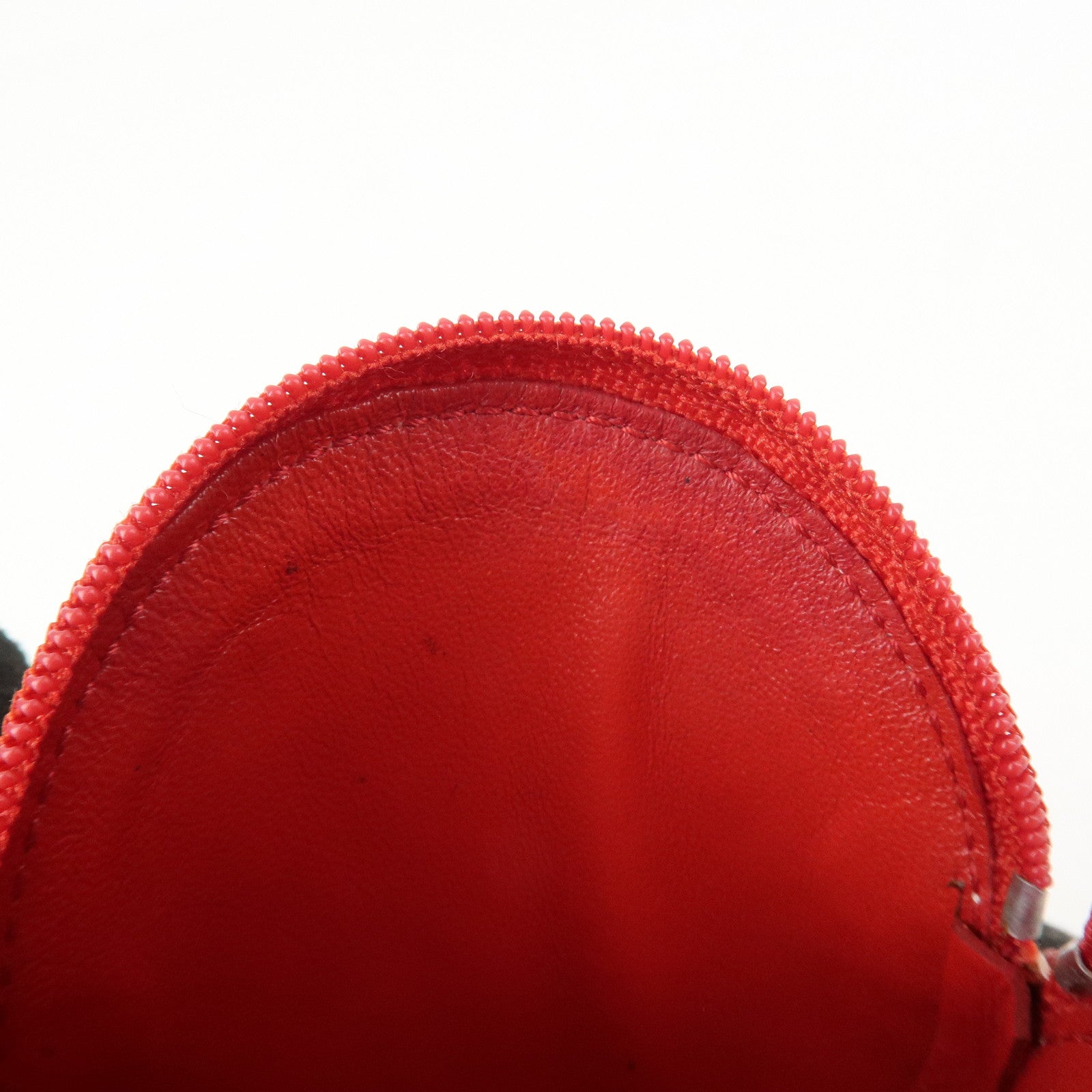 LOEWE Set of 2 Leather Suede Coin Case Red Brown