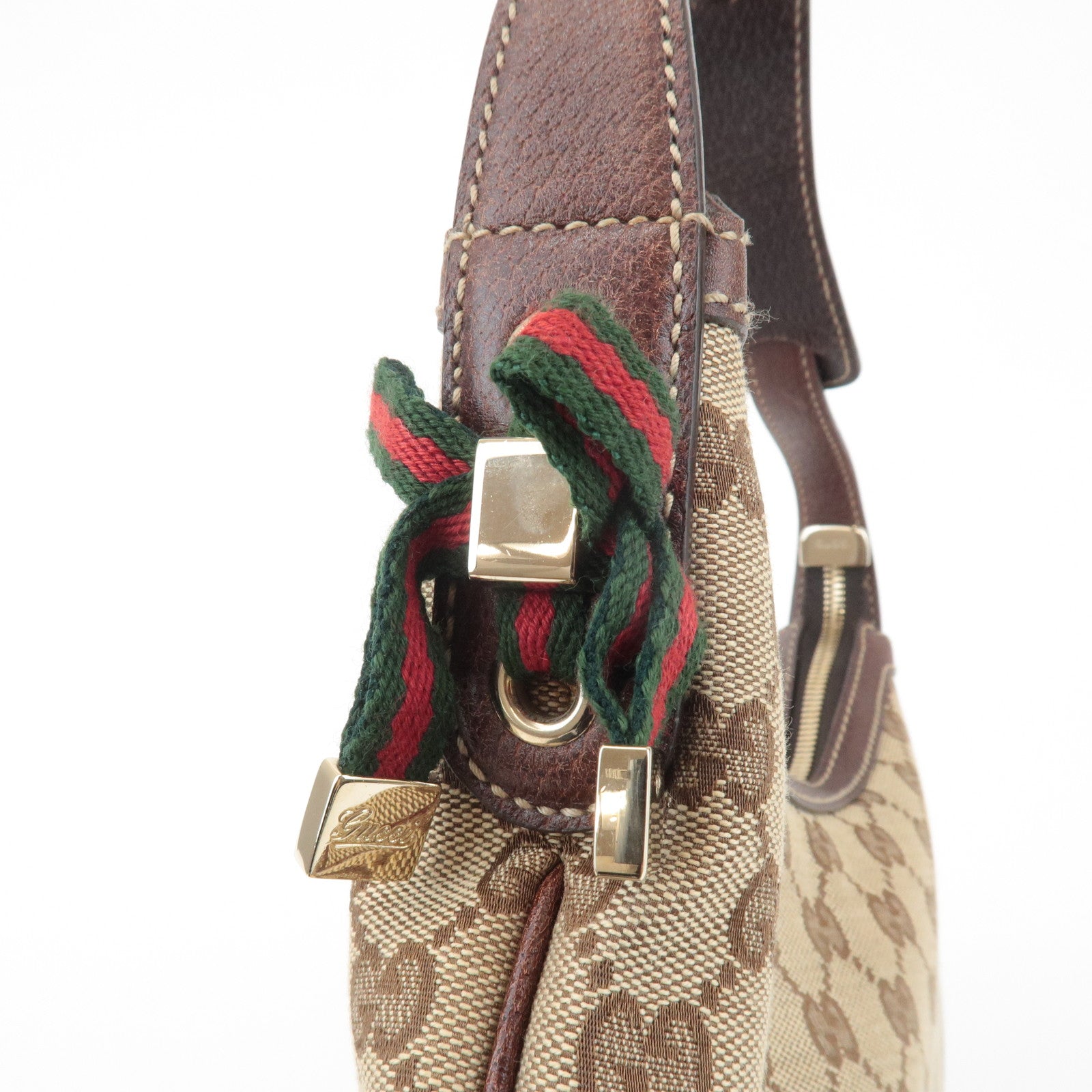 GUCCI Sherry Princy GG Canvas Leather Shoulder Bag Beige Brown 162895 Used