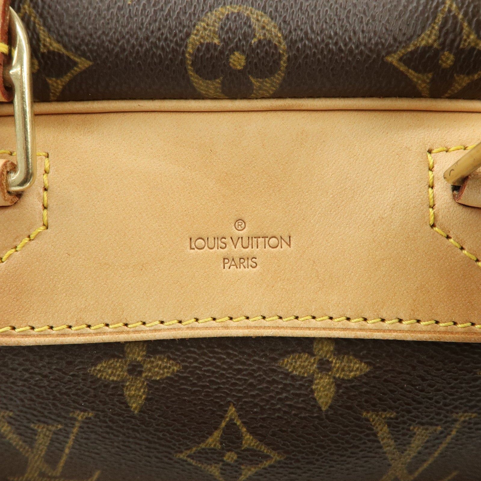 Louis Vuitton Monogram Deauville Hand Bag Brown M47270 Used