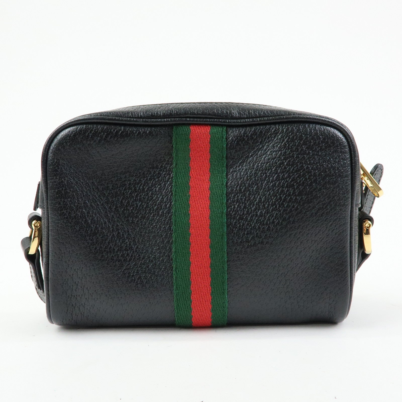 GUCCI Ophidia Sherry Leather Shoulder Crossbody Bag Black 517350
