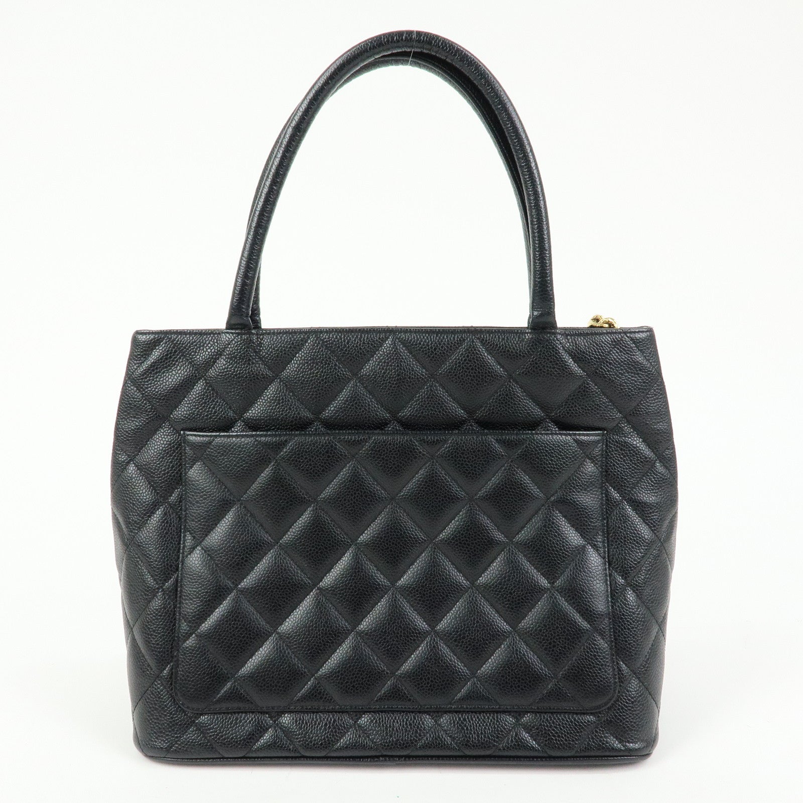 CHANEL Matelasse COCO Mark Medallion Caviarskin Tote Bag A01804