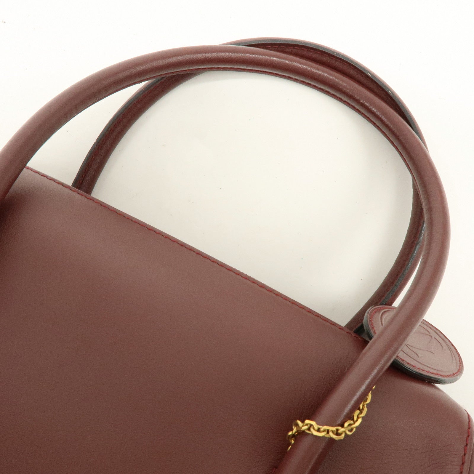 Cartier Must de Cartier Leather Hand Bag Tote Bag Bordeaux
