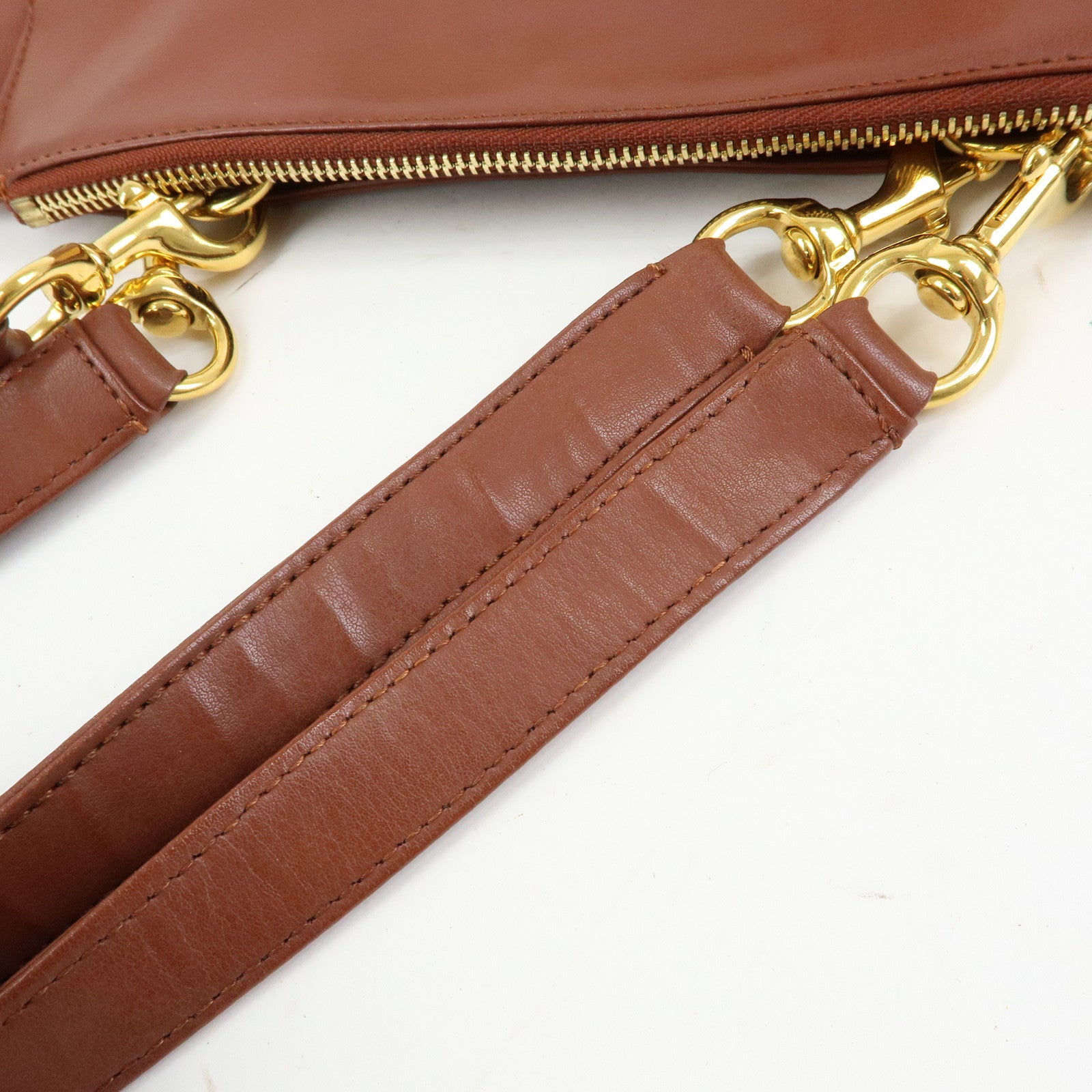 Chloe Eden Leather Tote Bag Shoulder Bag Tassel Charm Brown
