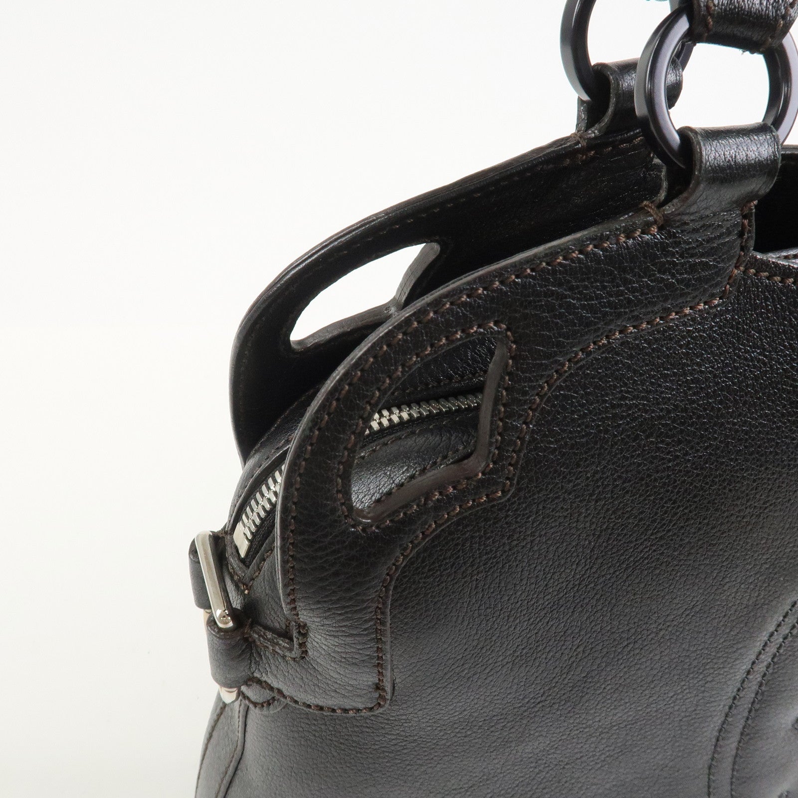 Cartier Marcello Leather Hand Bag Tote Bag Black