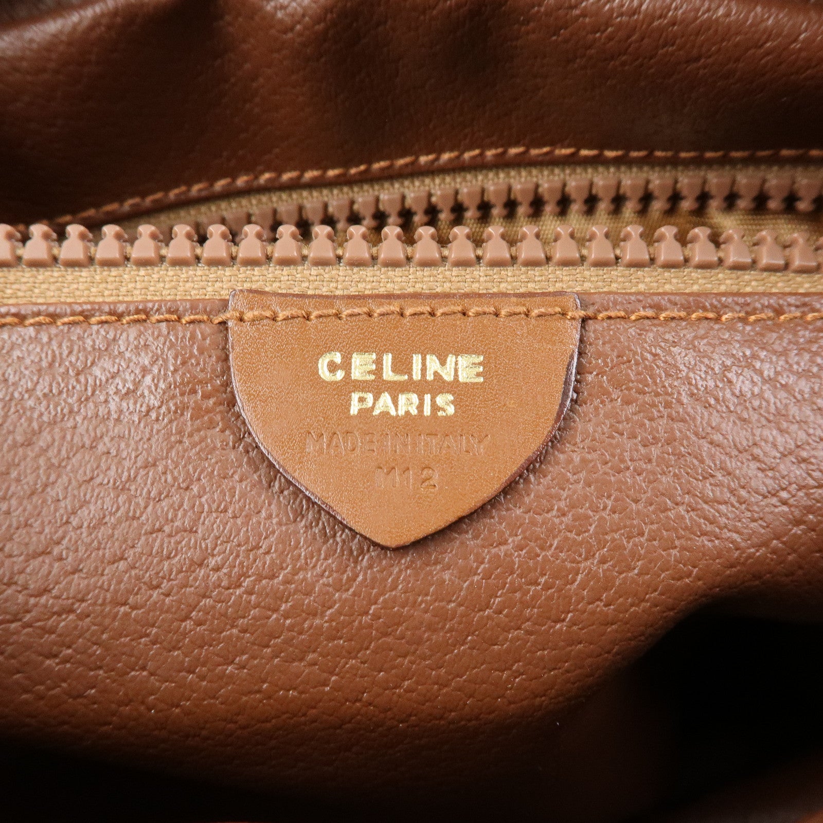 CELINE Leather Shoulder Bag Crossbody Bag Brown