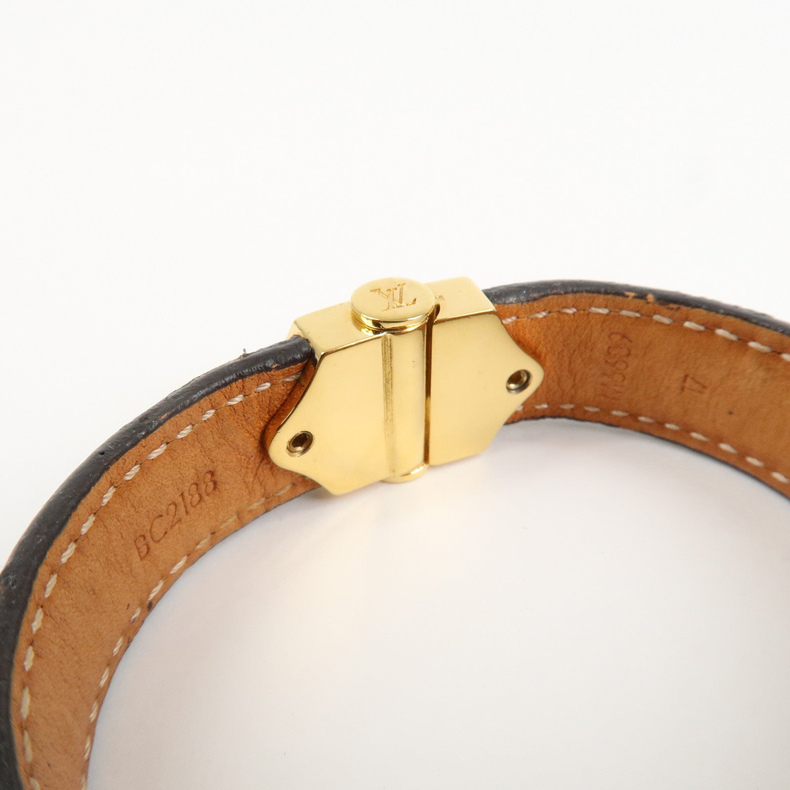 Louis Vuitton Monogram Bracelet Spirit Bangle Gold HDW M6689 Used