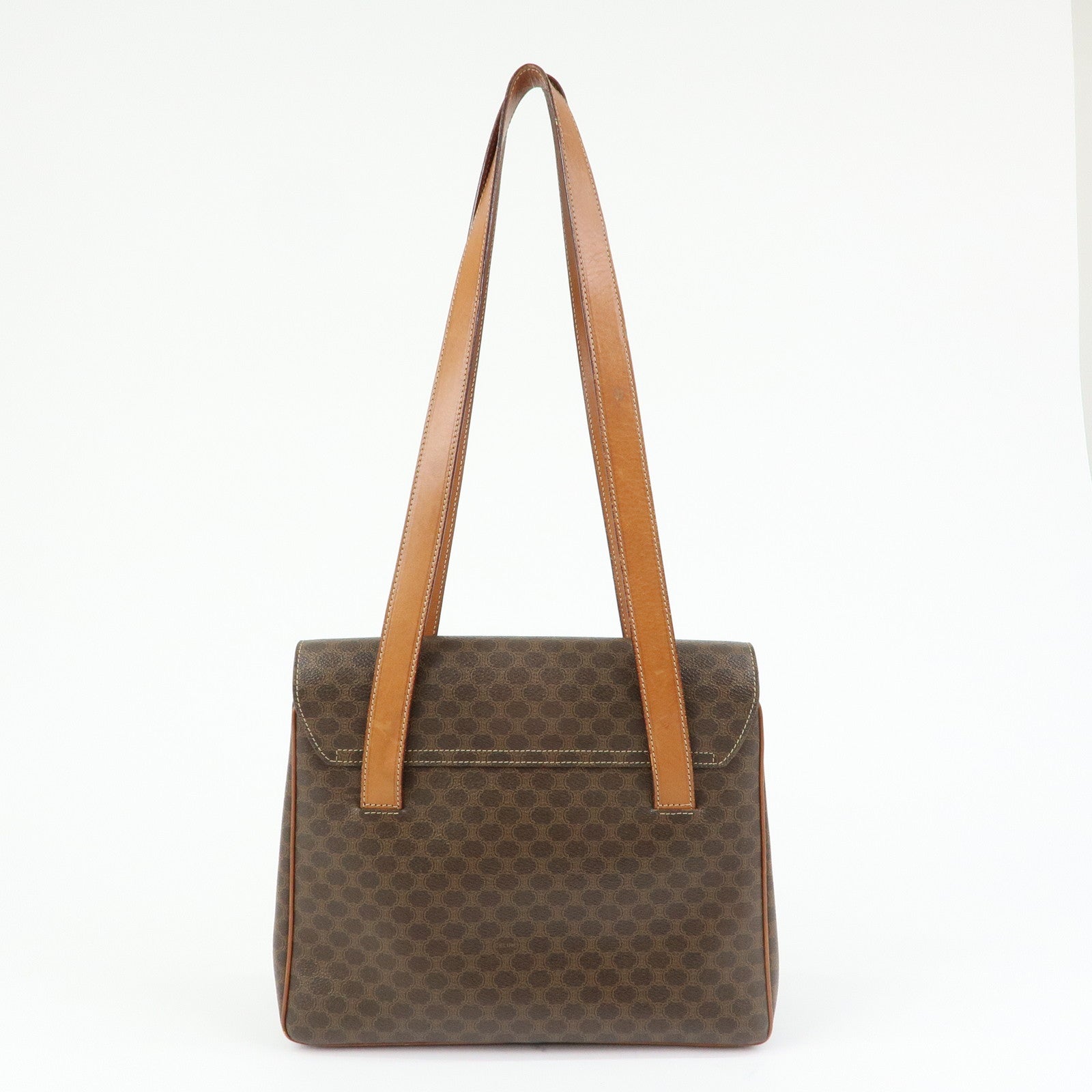 CELINE Macadam PVC Leather Shoulder Bag Tote Bag Brown