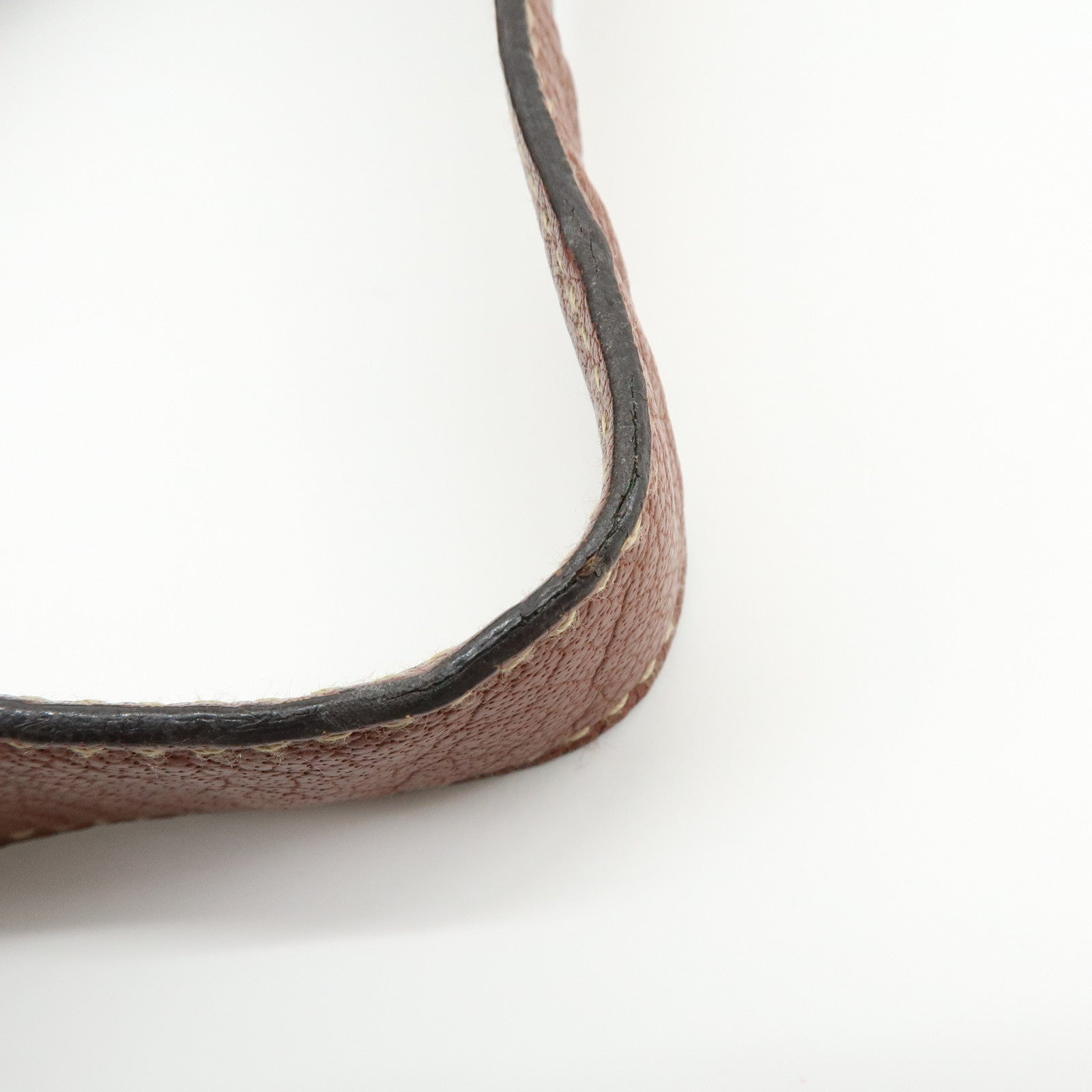 BVLGARI Leather Shoulder Bag Hand Bag Brown