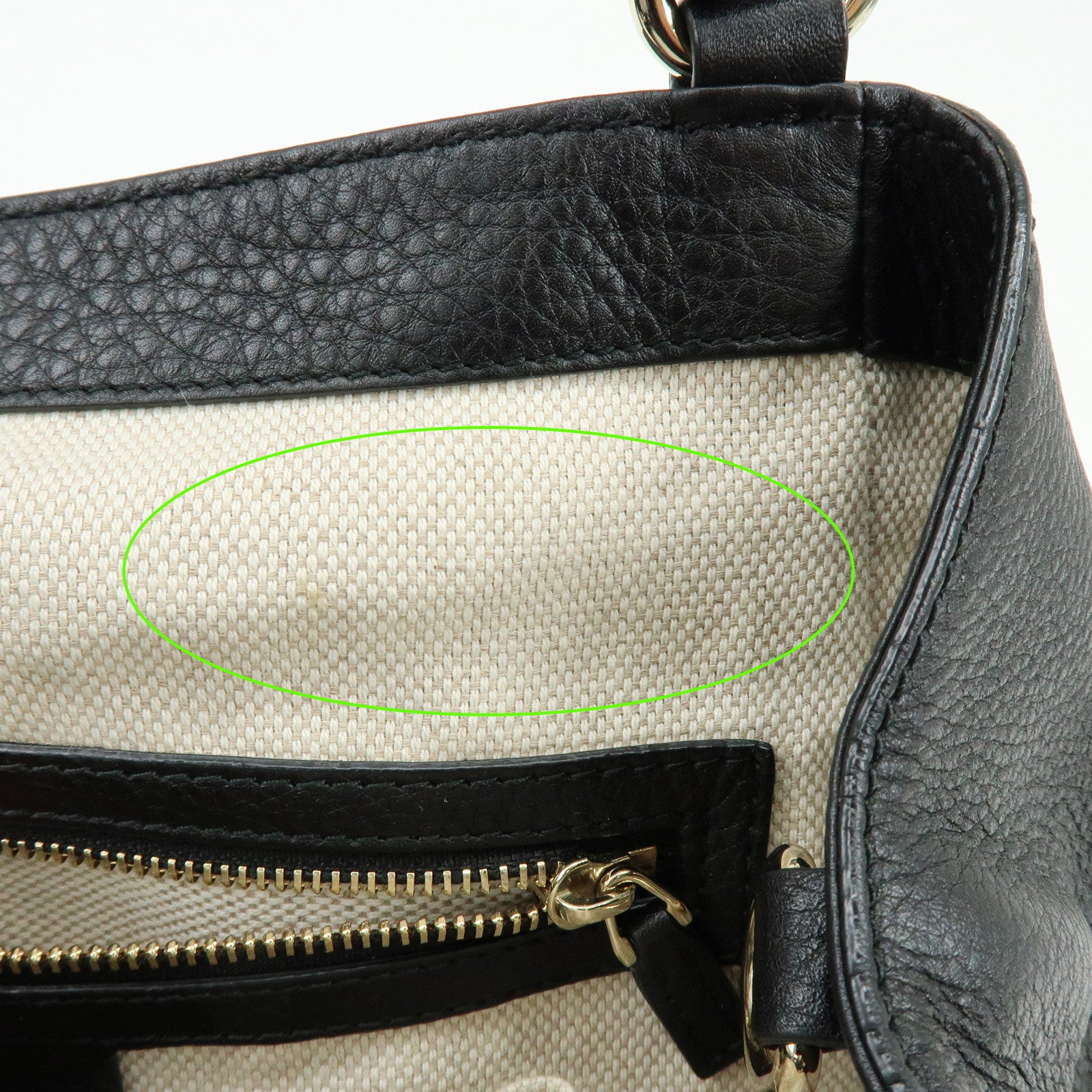 GUCCI SOHO Interlocking G Calf 2Way Hand Shoulder Bag Black 336751