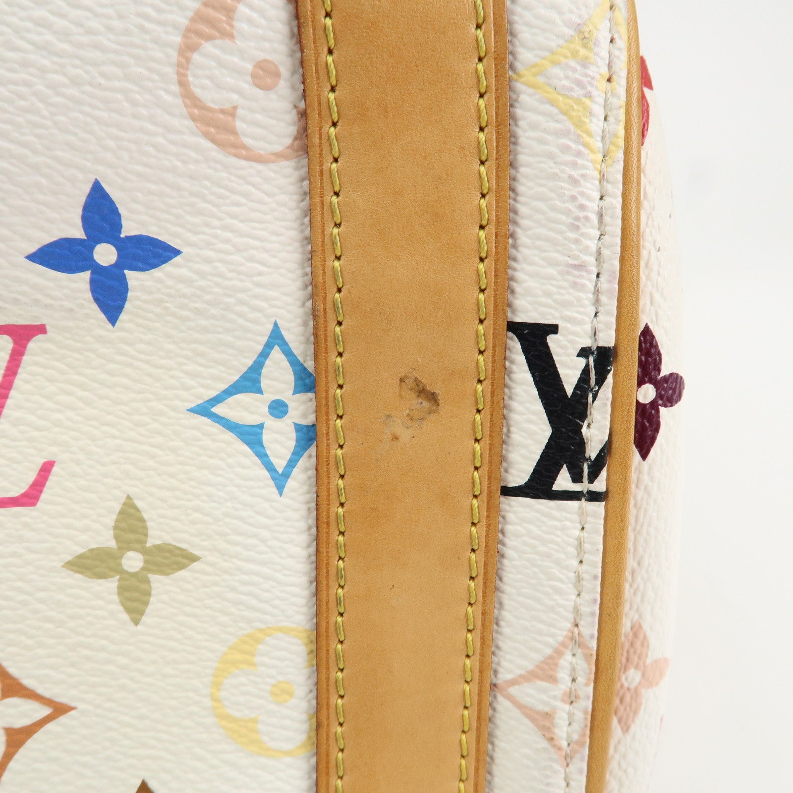 Louis Vuitton Monogram Multicolor Priscilla Hand Bag Blanc M40096 Used