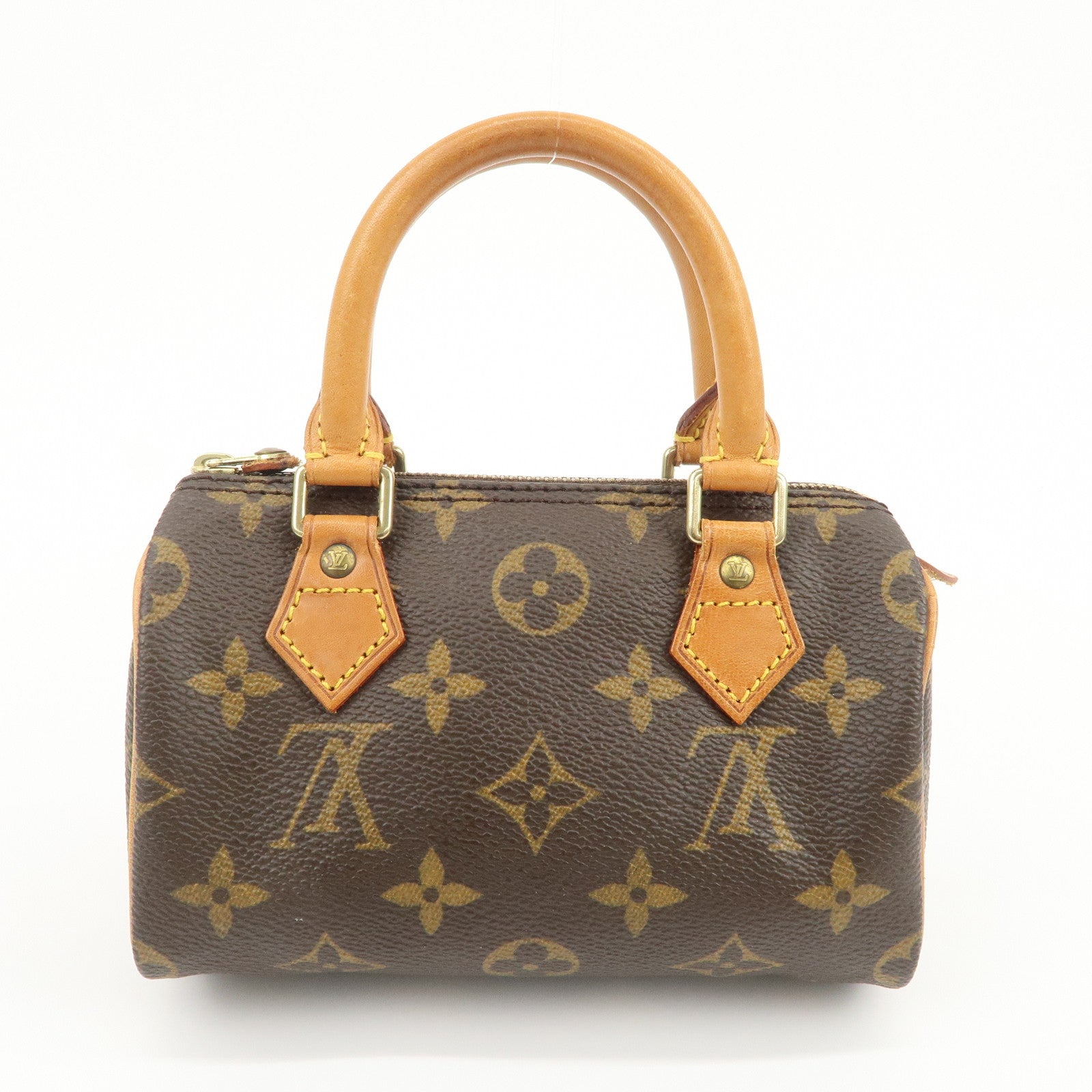 Louis Vuitton Monogram Mini Speedy Hand Bag Boston Bag Brown M41534
