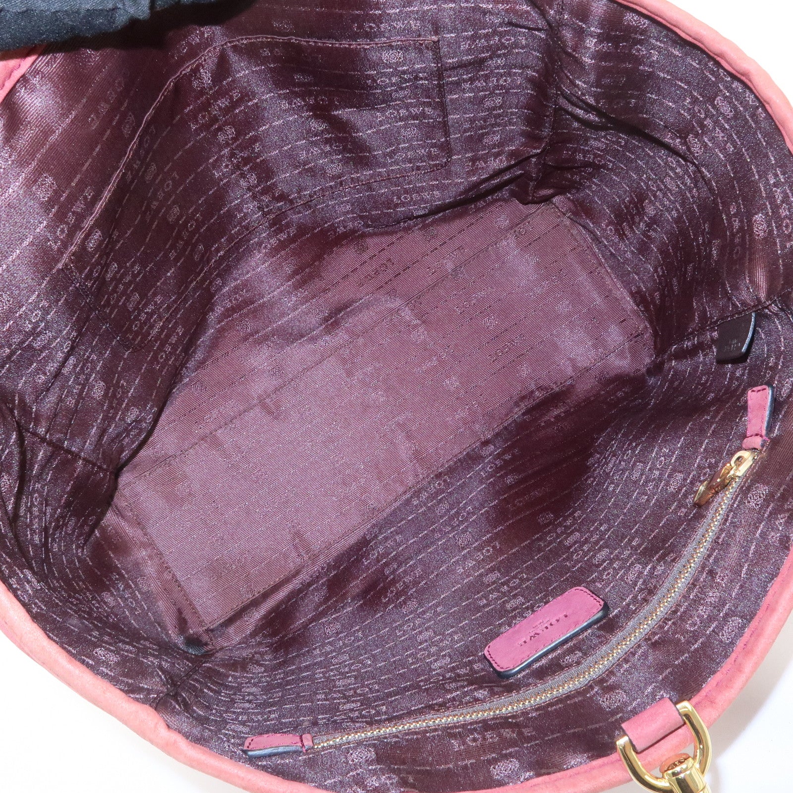 LOEWE Heritage Suede Tote Bag Shoulder Bag Brown