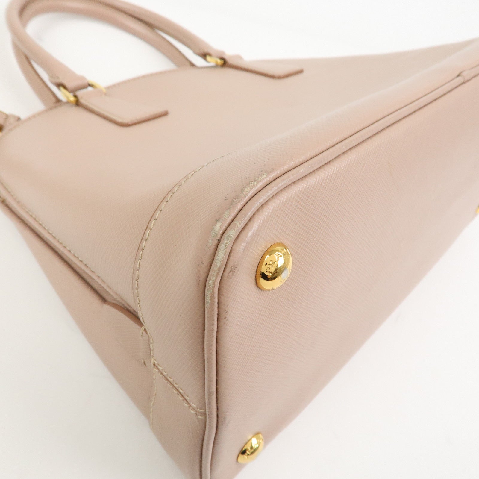 PRADA Triangle Logo Saffiano Leather 2Way Bag Hand Bag Pink BN2567