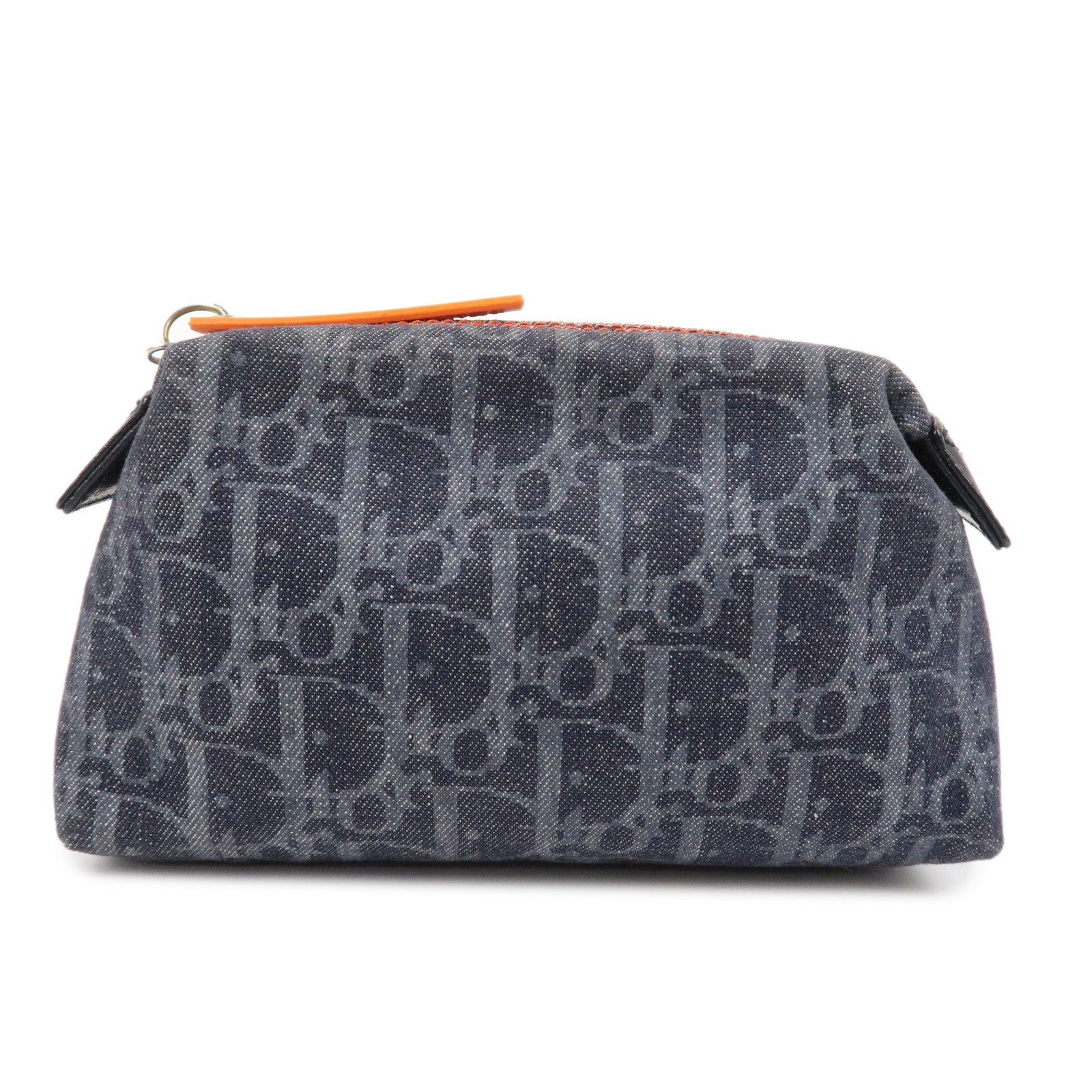 Christian Dior Denim Cosmetic Pouch Indigo Blue Orange
