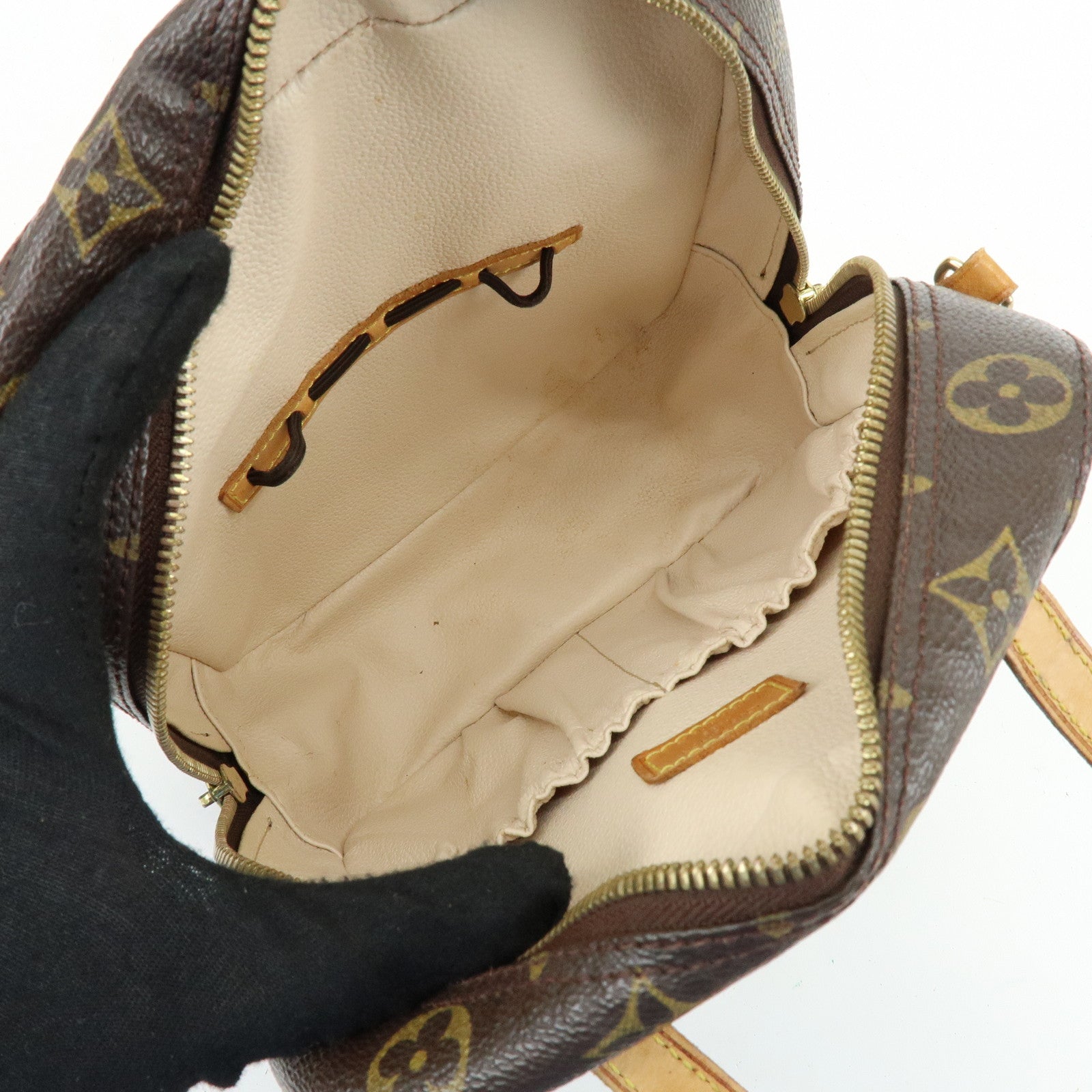 Louis Vuitton Monogram Spontini Hand Bag Brown M47500