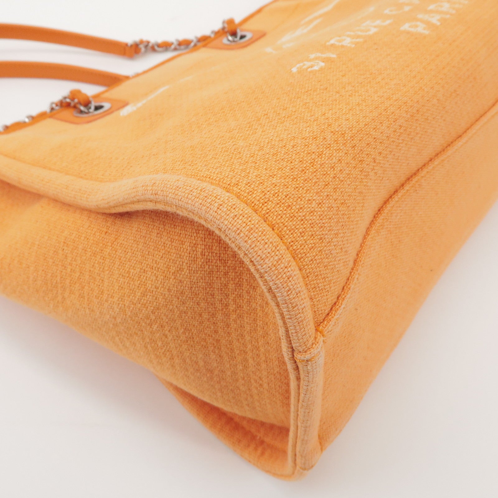 CHANEL Deauville MM Straw Leather Tote Bag Shoulder Bag A67001