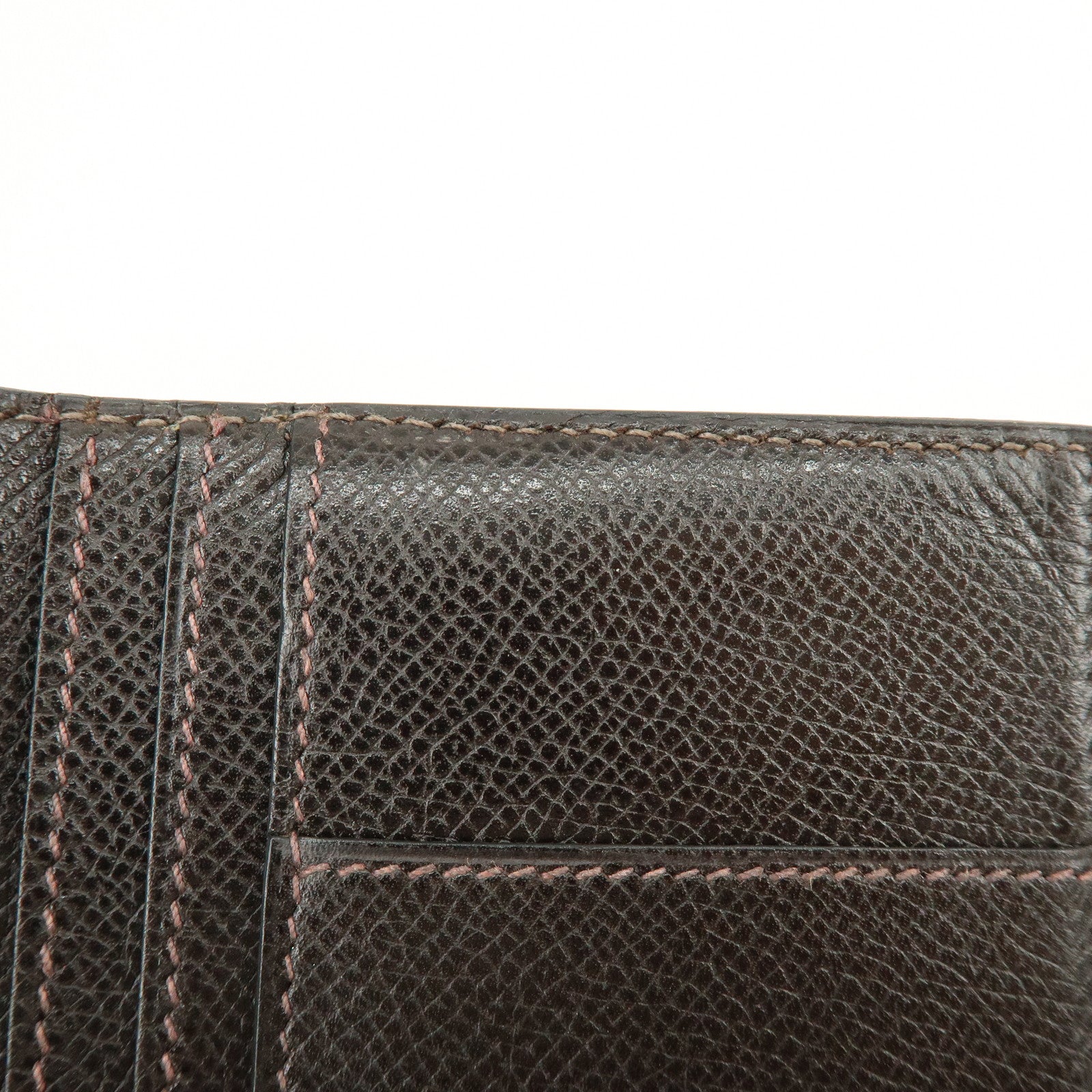 HERMES Béarn Classic Courchevel Long Wallet P Stamped Dark Brown