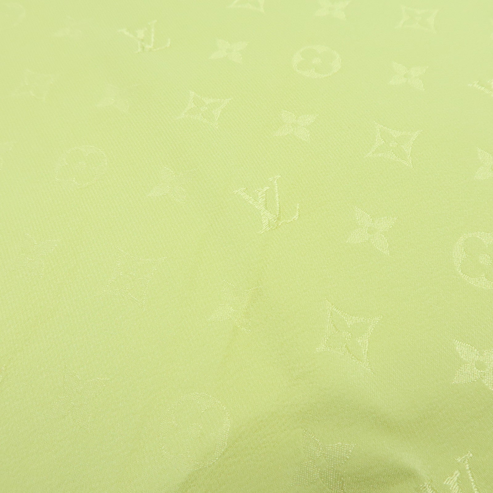 Louis Vuitton Monogram Silk 100% Scarf Shawl Light Green